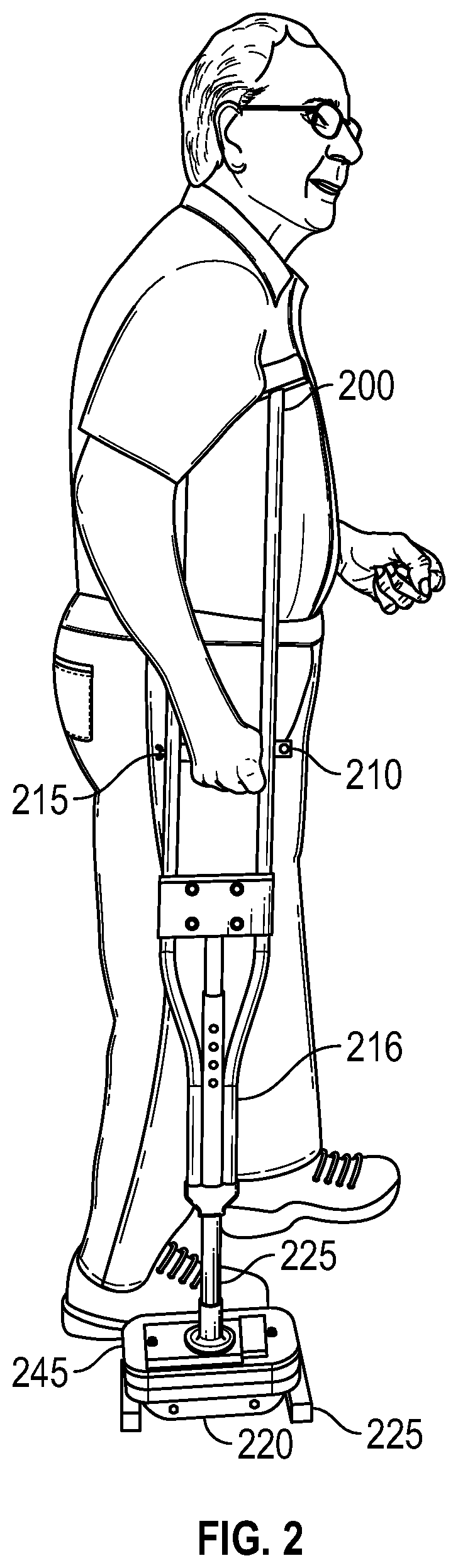 Patent US12102588 Figure 3 – Powered walking assistance device with cane portion used as joystick controller