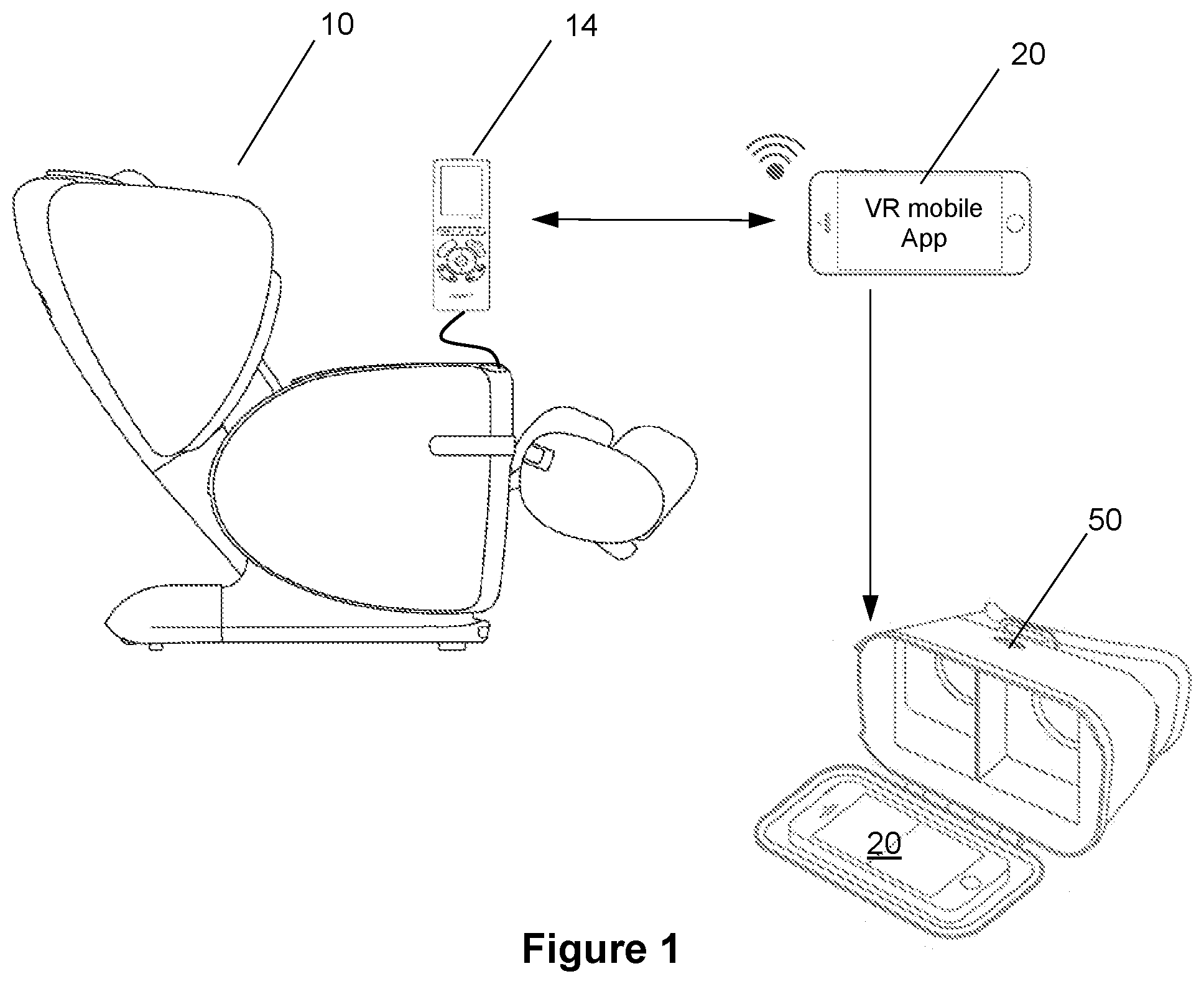 Patent US12102591 Figure 1 – System and method for controlling a massage apparatus