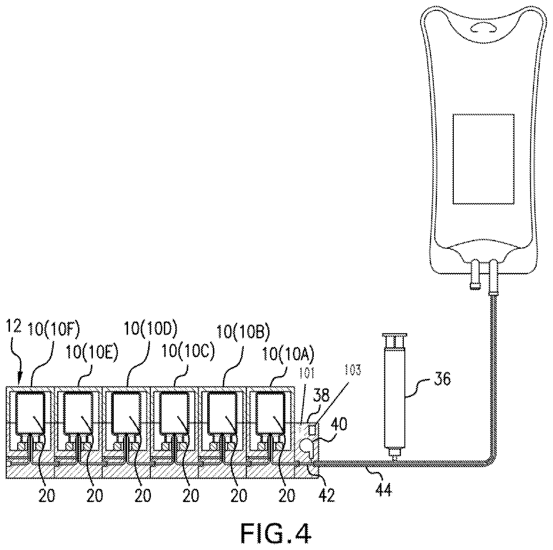 Patent US12102595 Figure 3 – Serially-connectable drug modules for combinatorial drug delivery device