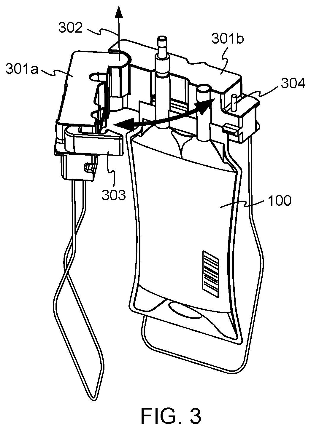 Patent US12102596 Figure 2 – Bag transfer mechanism for IV compounding