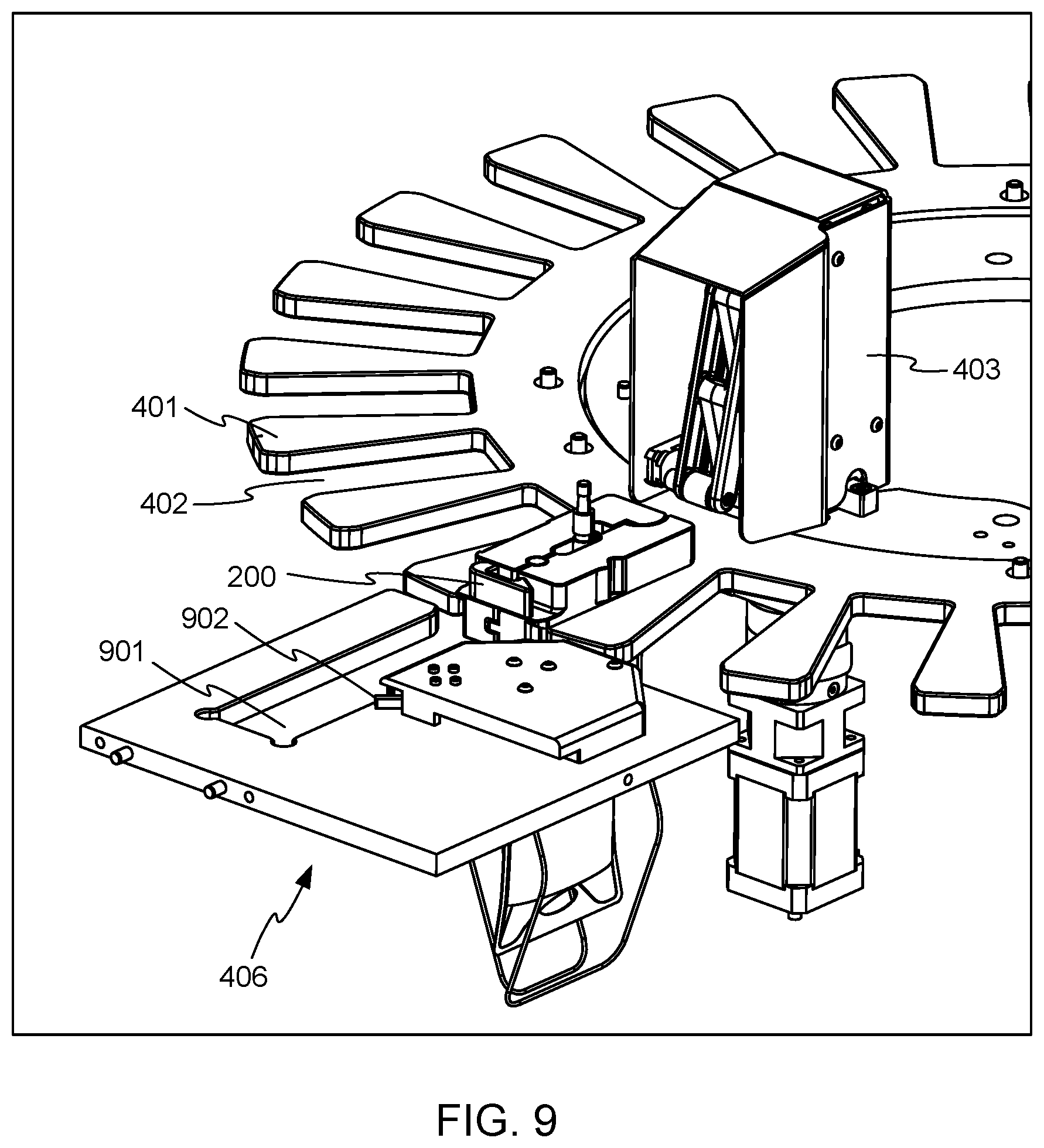 Patent US12102596 Figure 7 – Bag transfer mechanism for IV compounding