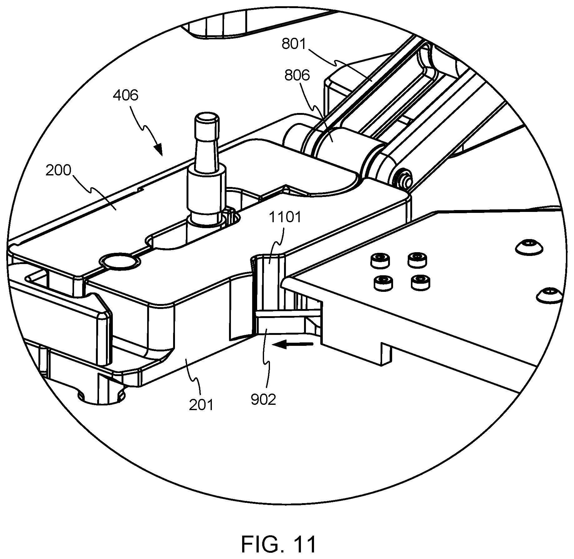 Patent US12102596 Figure 9 – Bag transfer mechanism for IV compounding