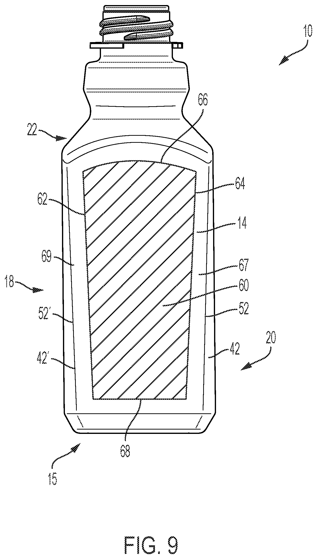 Patent US12102603 Figure 9 – Transparent bottles including faceted side walls