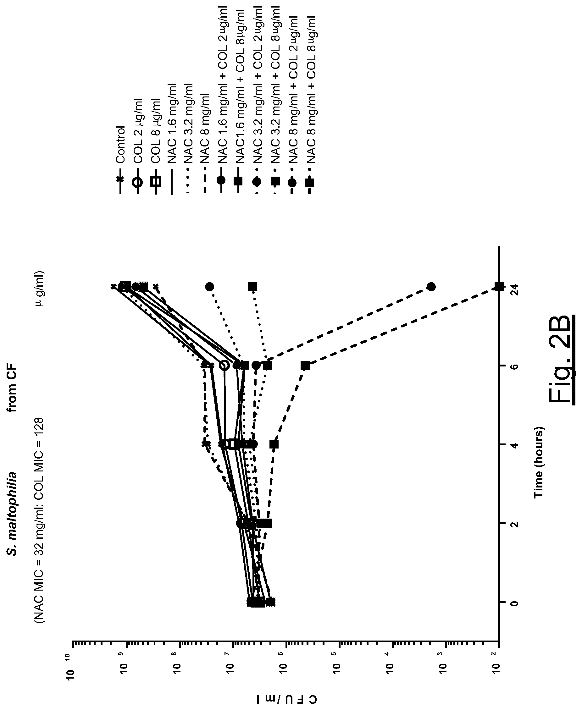 Patent US12102660 Figure 3 – Association of N-acetylcysteine and colistin for use in bacterial infections
