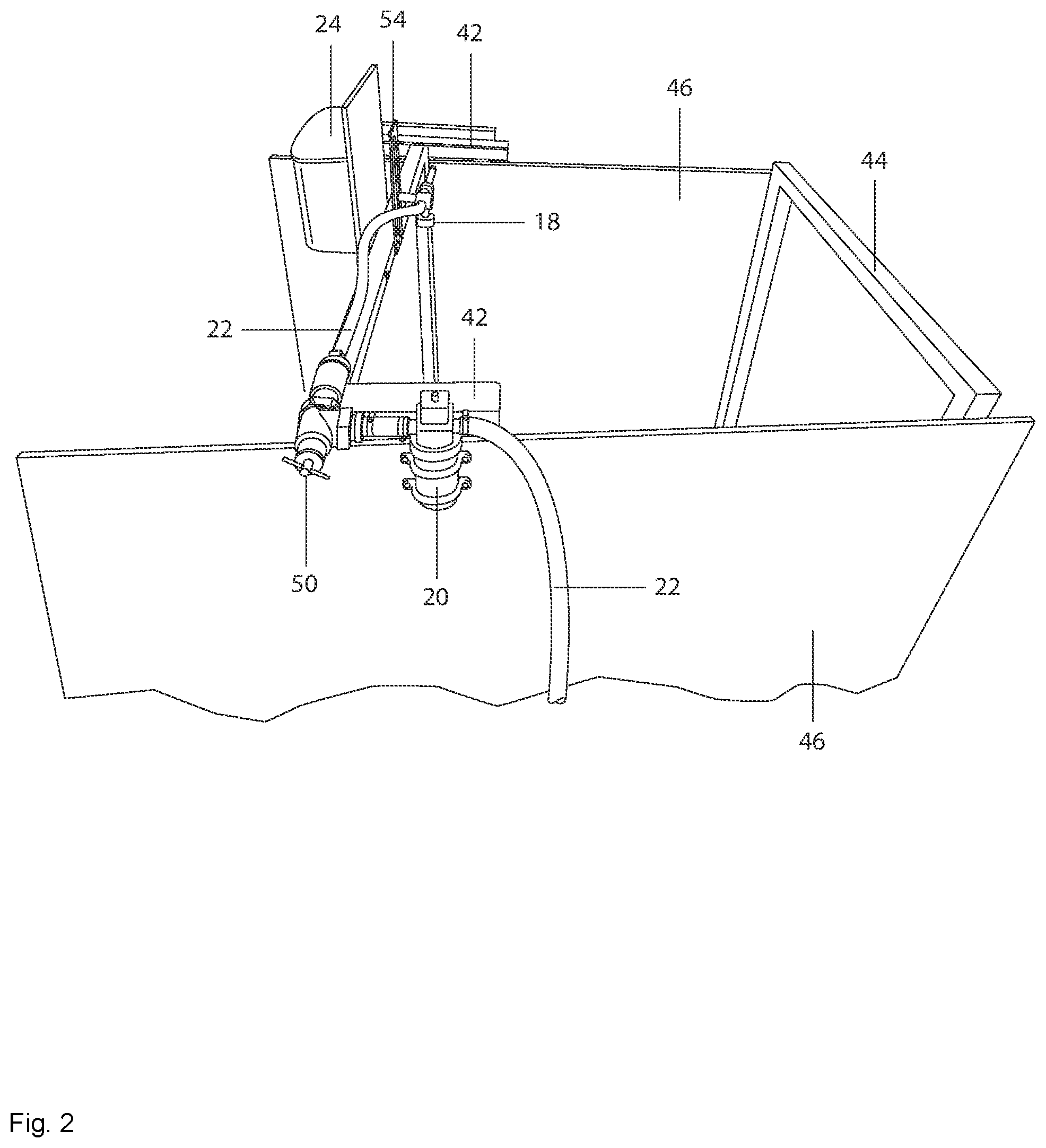 Patent US12102726 Figure 2 – Disinfecting assembly and method of using the same