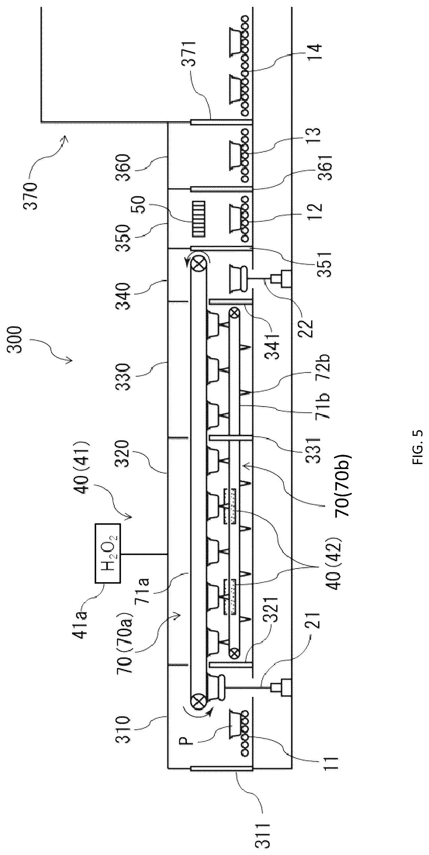 Patent US12102727 Figure 5 – Continuous decontamination and sterilization device