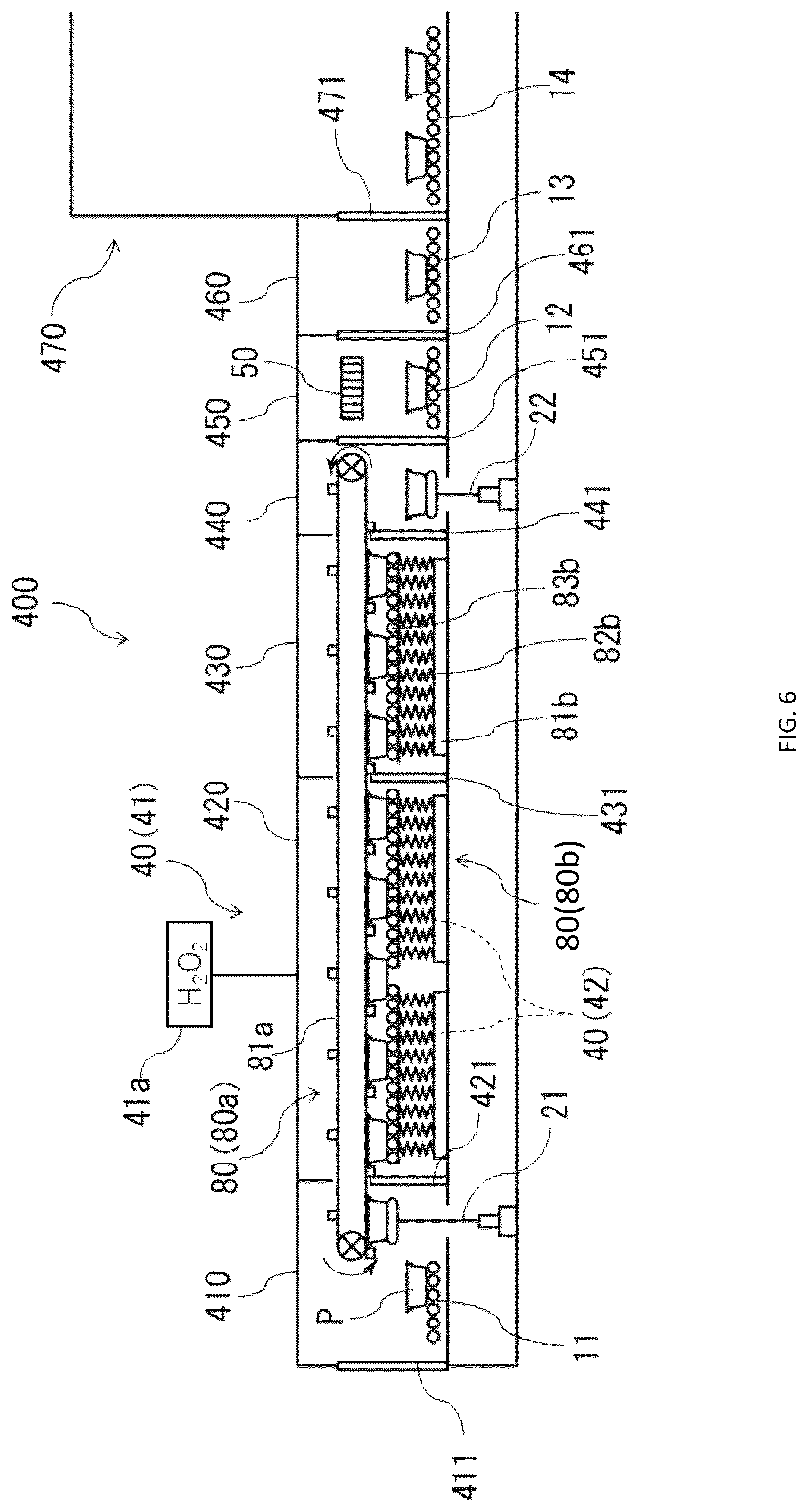 Patent US12102727 Figure 6 – Continuous decontamination and sterilization device