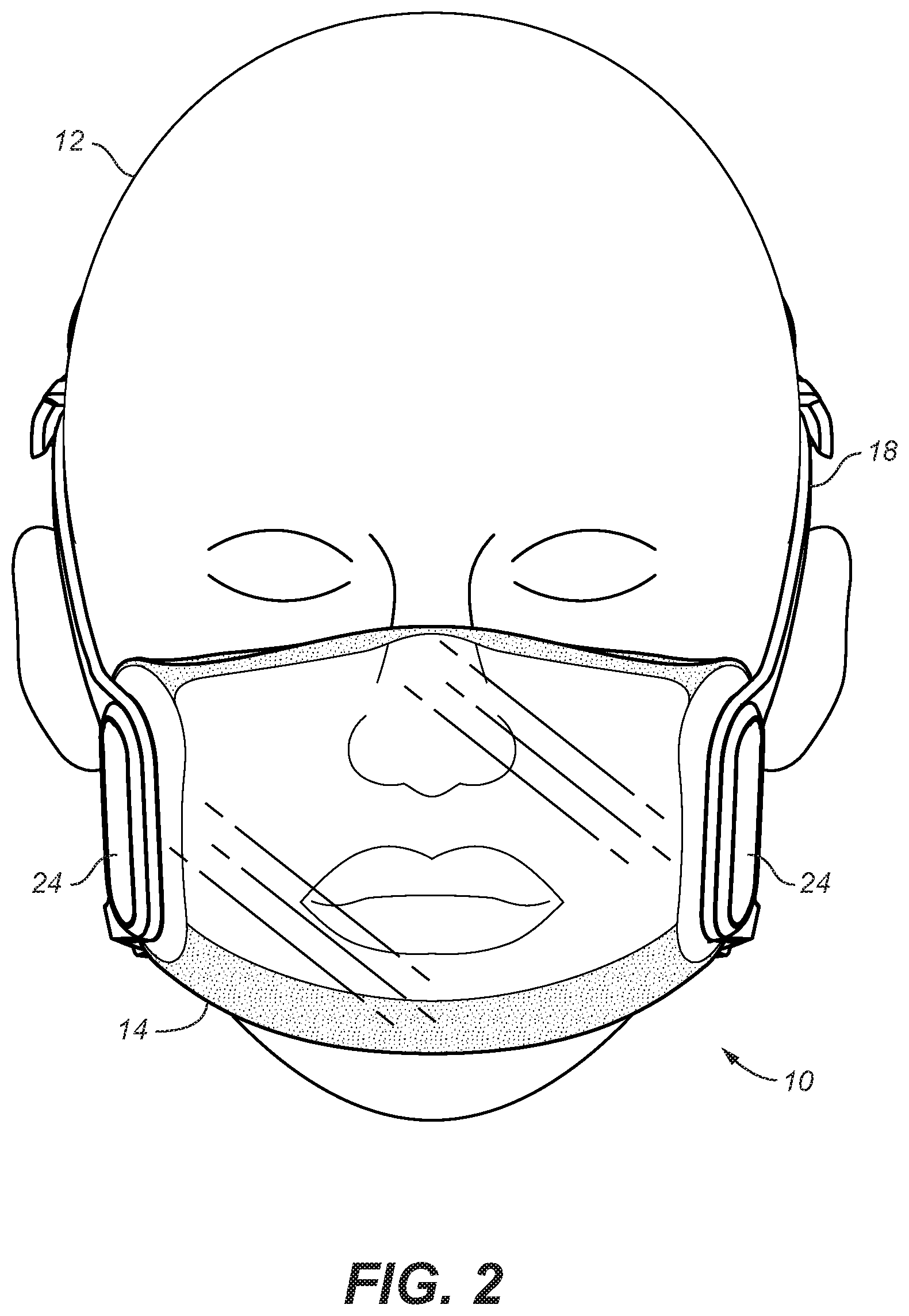 Patent US12102741 Figure 2 – Protective face mask using UVC LEDs