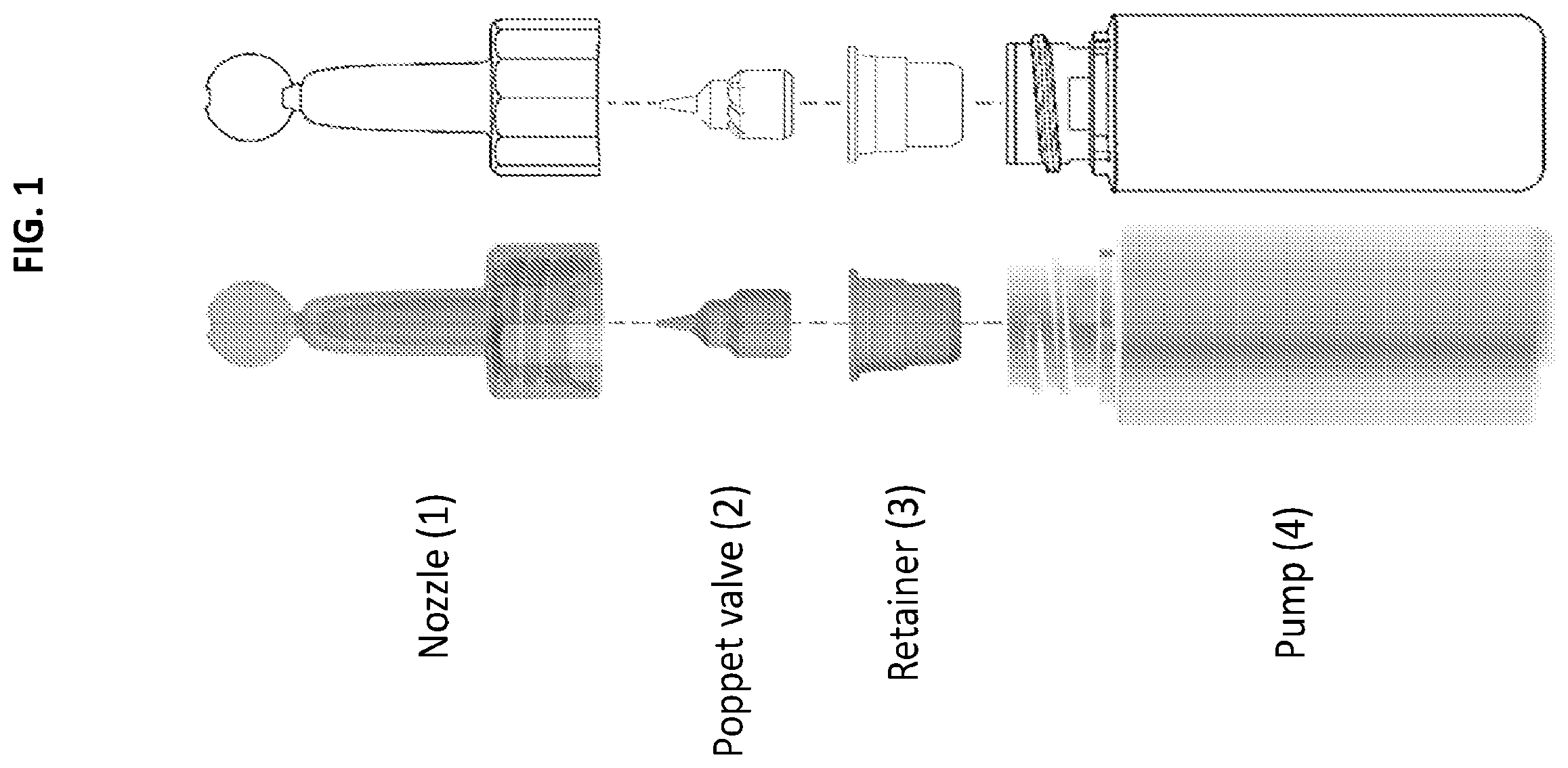 Patent US12102754 Figure 1 – Intranasal delivery devices