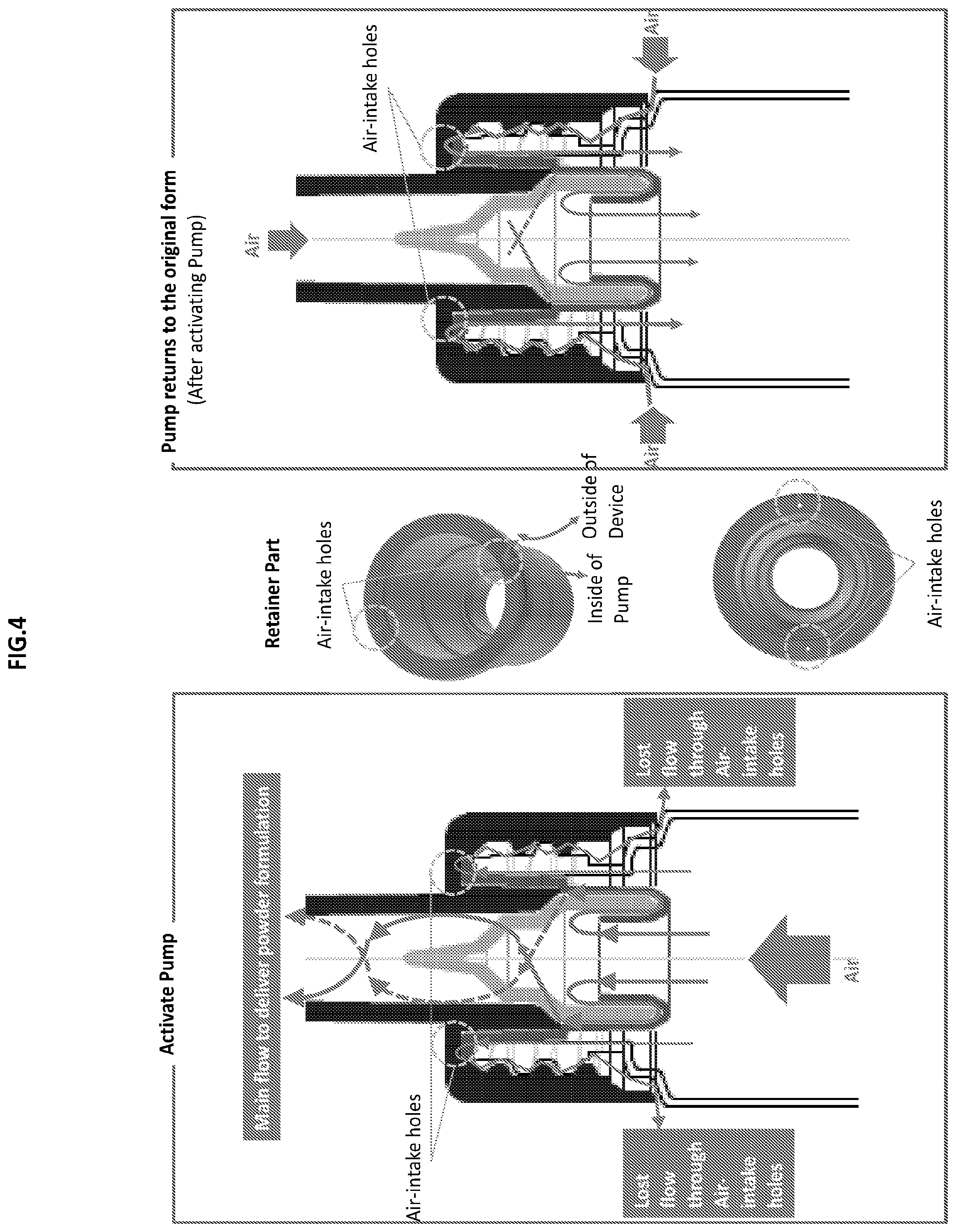 Patent US12102754 Figure 4 – Intranasal delivery devices