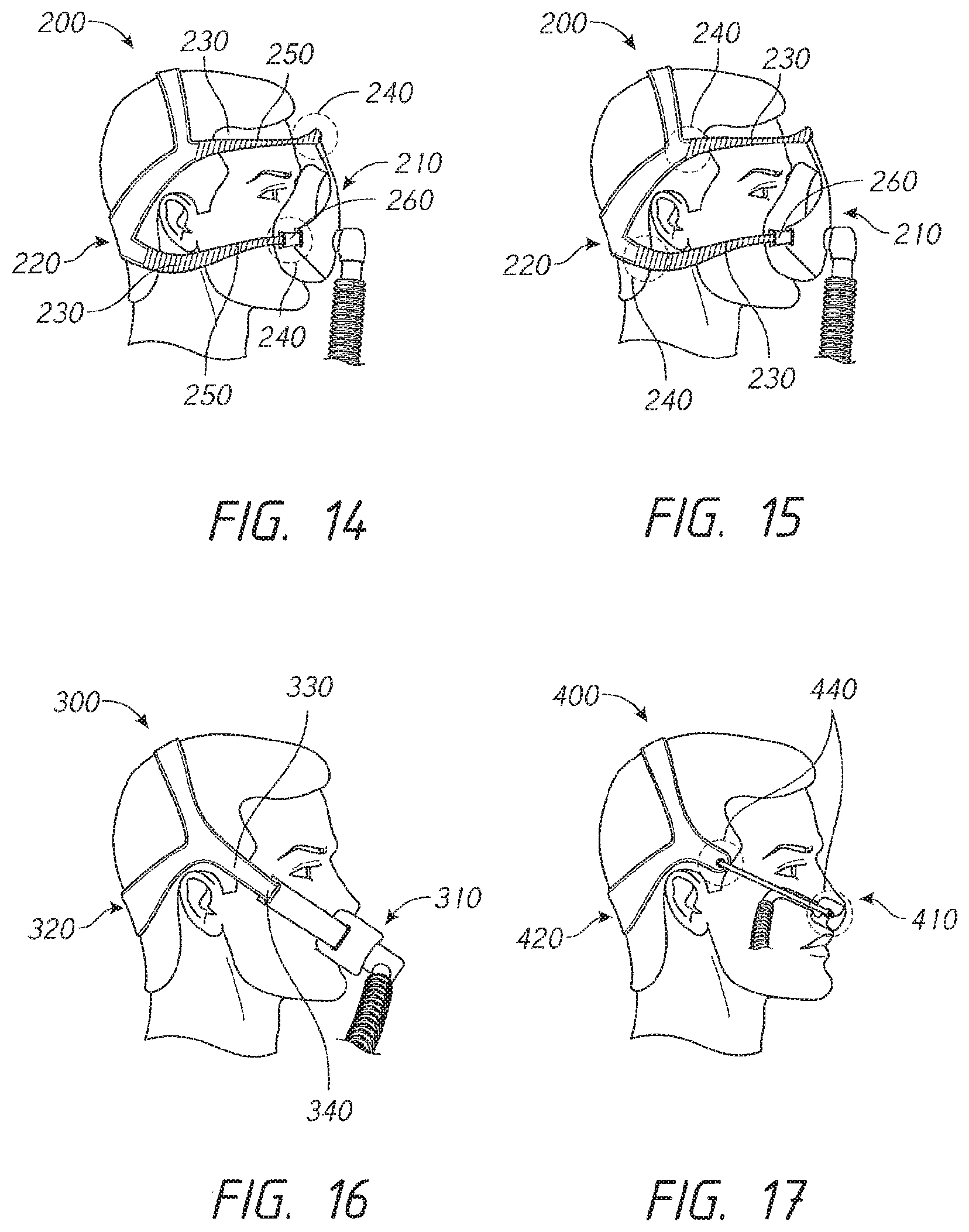 Patent US12102765 Figure 12 – Headgear assemblies and interface assemblies with headgear