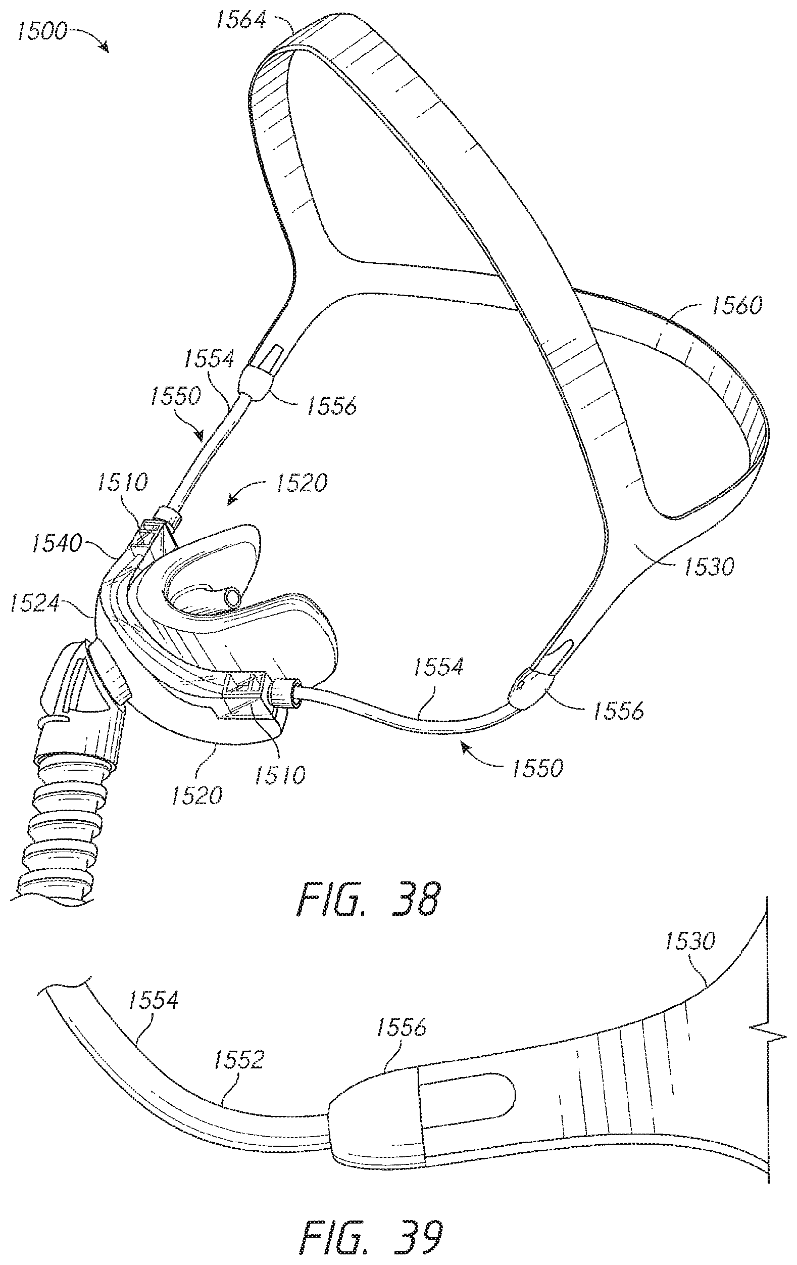 Patent US12102765 Figure 20 – Headgear assemblies and interface assemblies with headgear