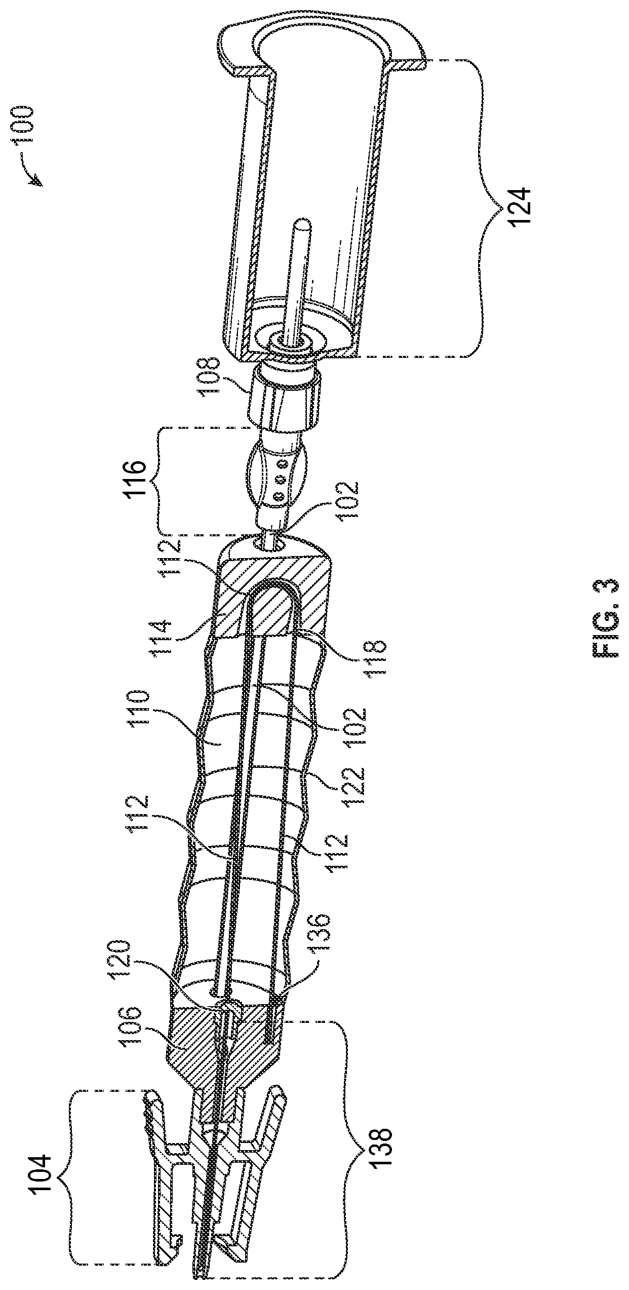 Patent US12102774 Figure 3 – Vascular access device assembly facilitating single-handed patency probe advancement