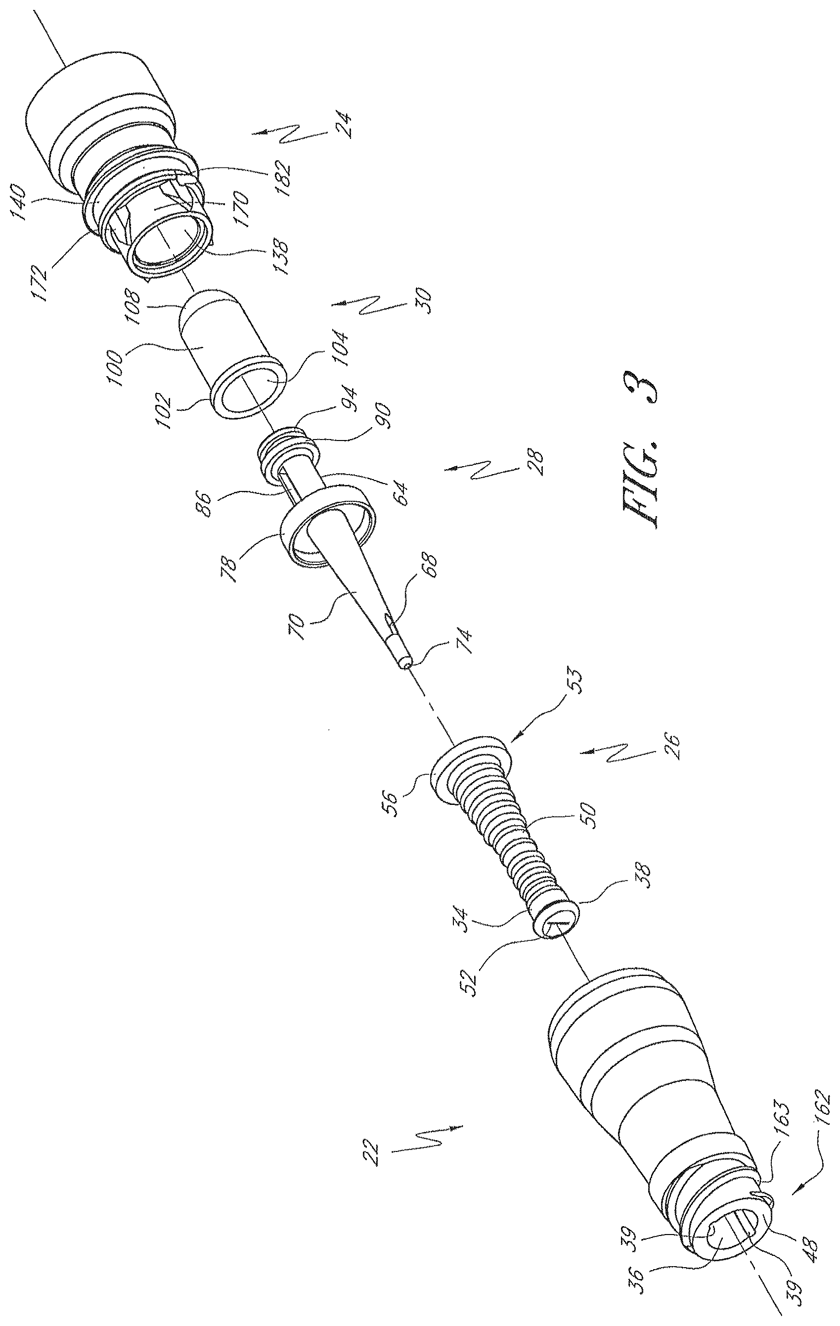 Patent US12102786 Figure 3 – Medical connector with elongated portion within seal collar