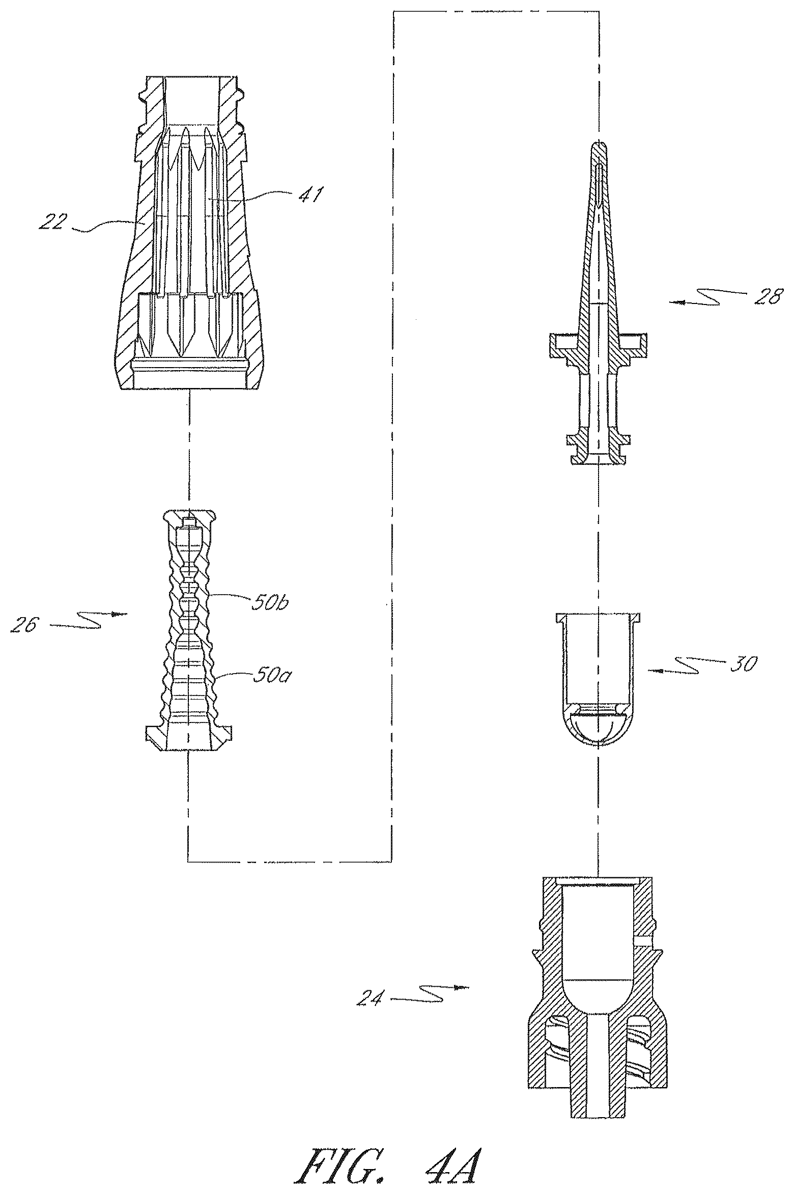 Patent US12102786 Figure 5 – Medical connector with elongated portion within seal collar