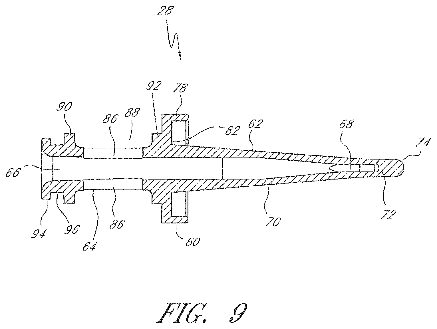 Patent US12102786 Figure 8 – Medical connector with elongated portion within seal collar
