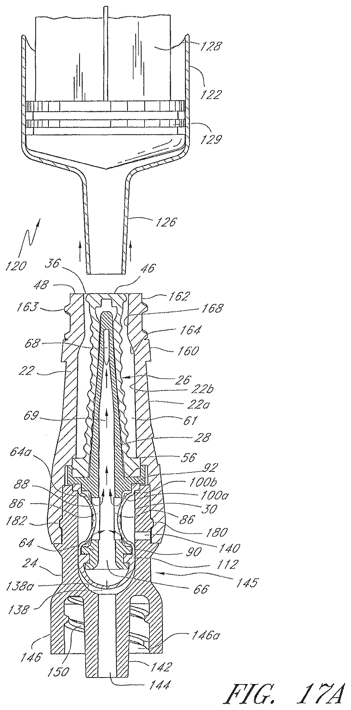 Patent US12102786 Figure 13 – Medical connector with elongated portion within seal collar
