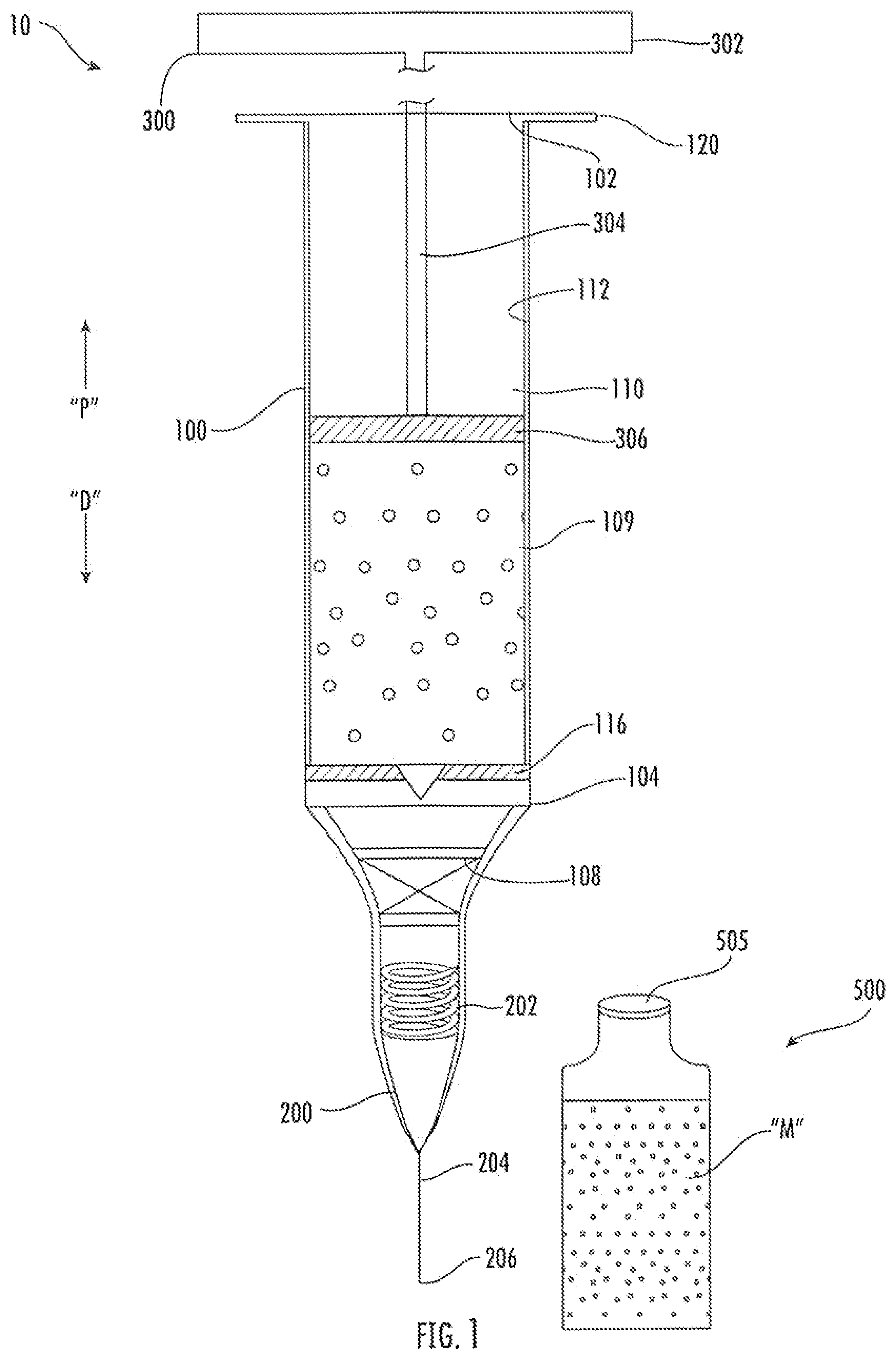 Patent US12102804 Figure 1 – Syringe assembly including pressurized sterile air