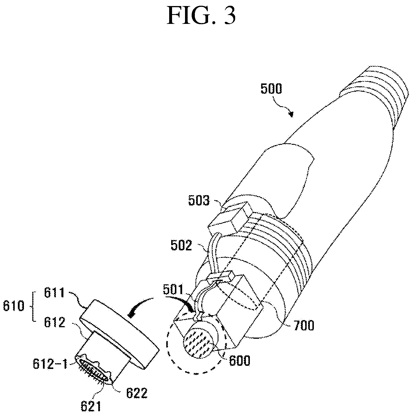 Patent US12102811 Figure 3 – Medicine injecting tip, hand piece, and skin treating device