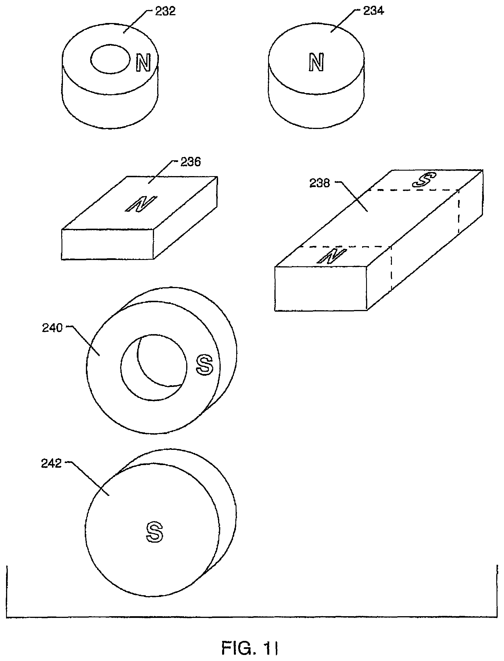 Patent US12102831 Figure 10 – Clinical static strip magnet of alternating polarities to prevent inadvertent actuation of magnet-mode in an active implantable medical device