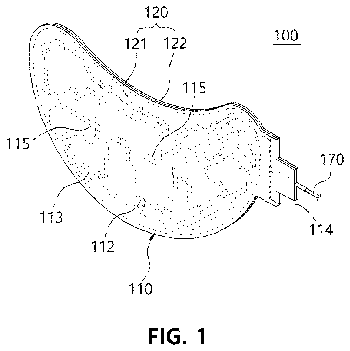 Patent US12102839 Figure 1 – LED patch for skin care apparatus and skin care apparatus including the same