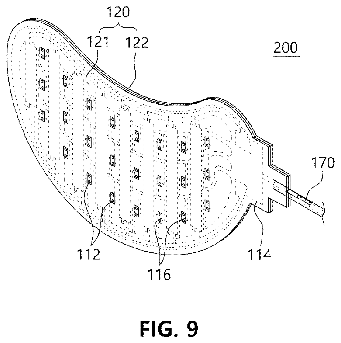 Patent US12102839 Figure 9 – LED patch for skin care apparatus and skin care apparatus including the same