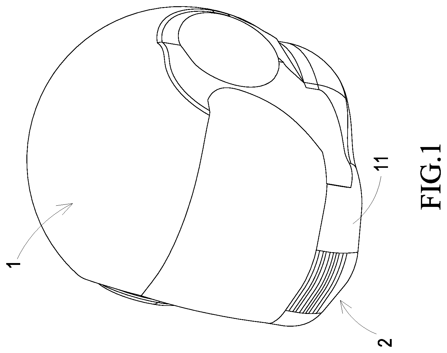 Patent US12102849 Figure 1 – Helmet