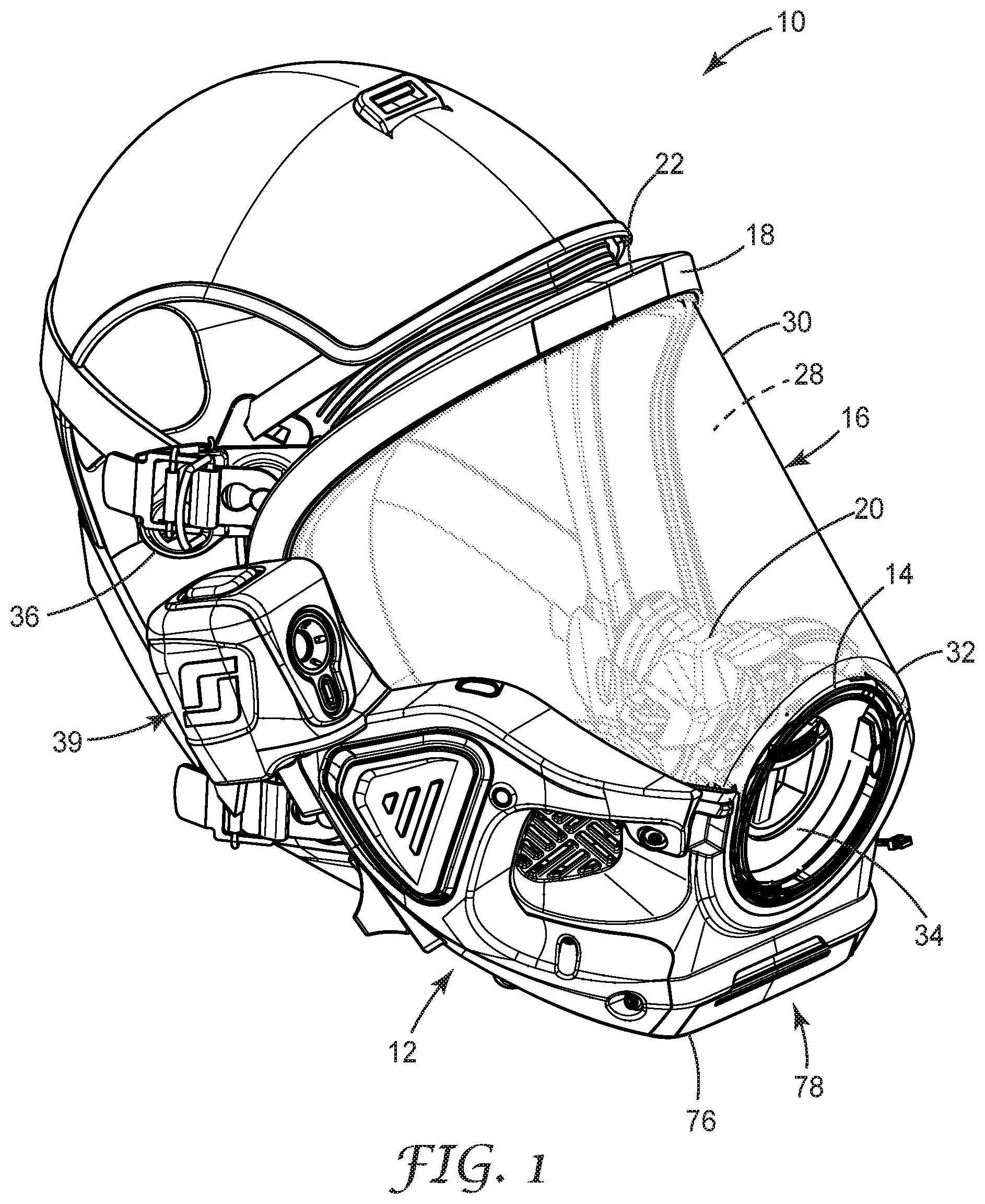 Patent US12102850 Figure 1 – Wireless communication features for respiratory protection device