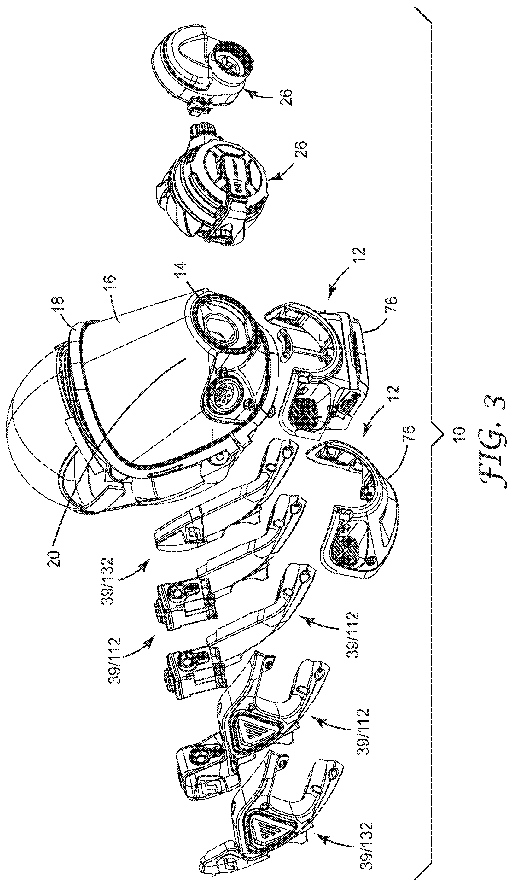 Patent US12102850 Figure 3 – Wireless communication features for respiratory protection device