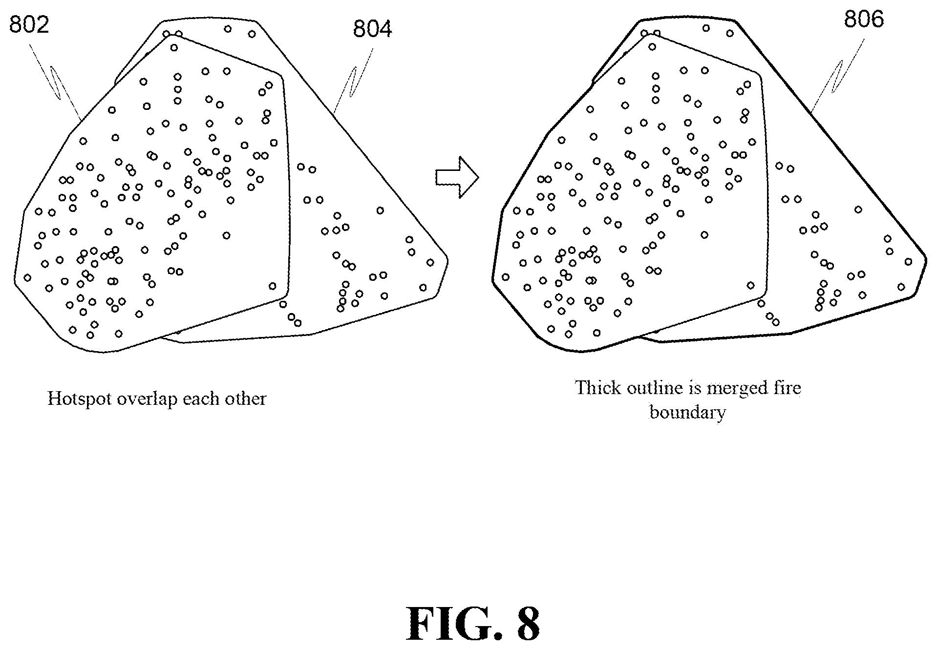 Patent US12102854 Figure 8 – Automated wildfire detection