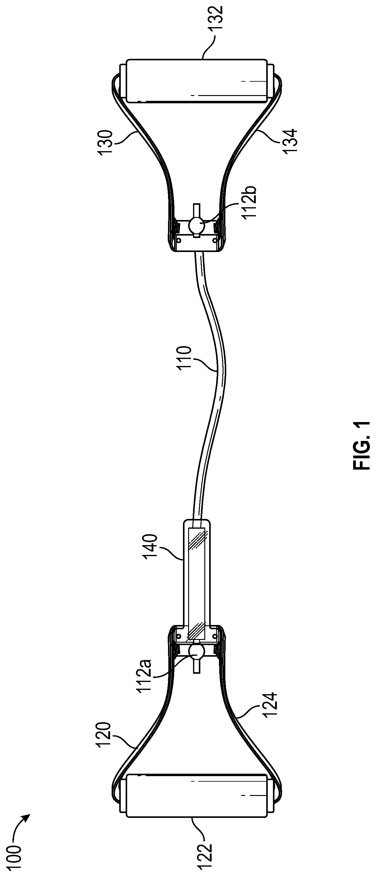 Patent US12102862 — Remote-sensing, bluetooth-enabled resistance exercise band — Figure 1