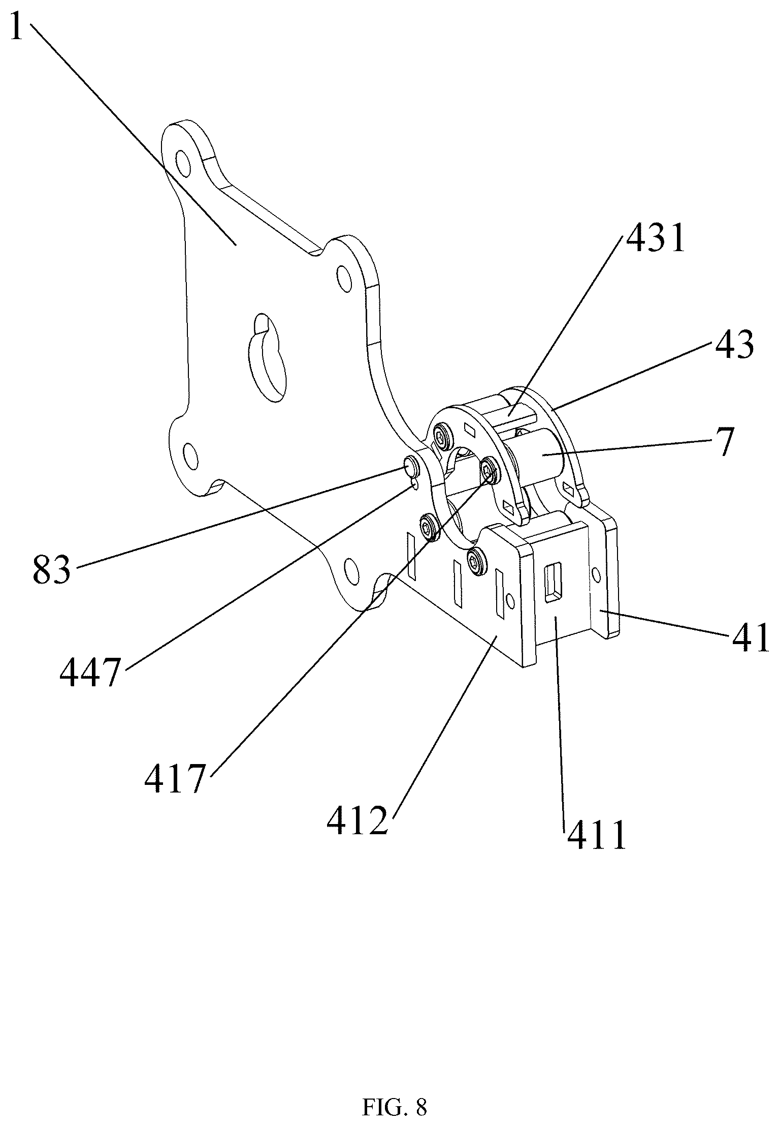 Patent US12102863 Figure 8 – Device for fixing movement track of barbell bar installed on squat rack