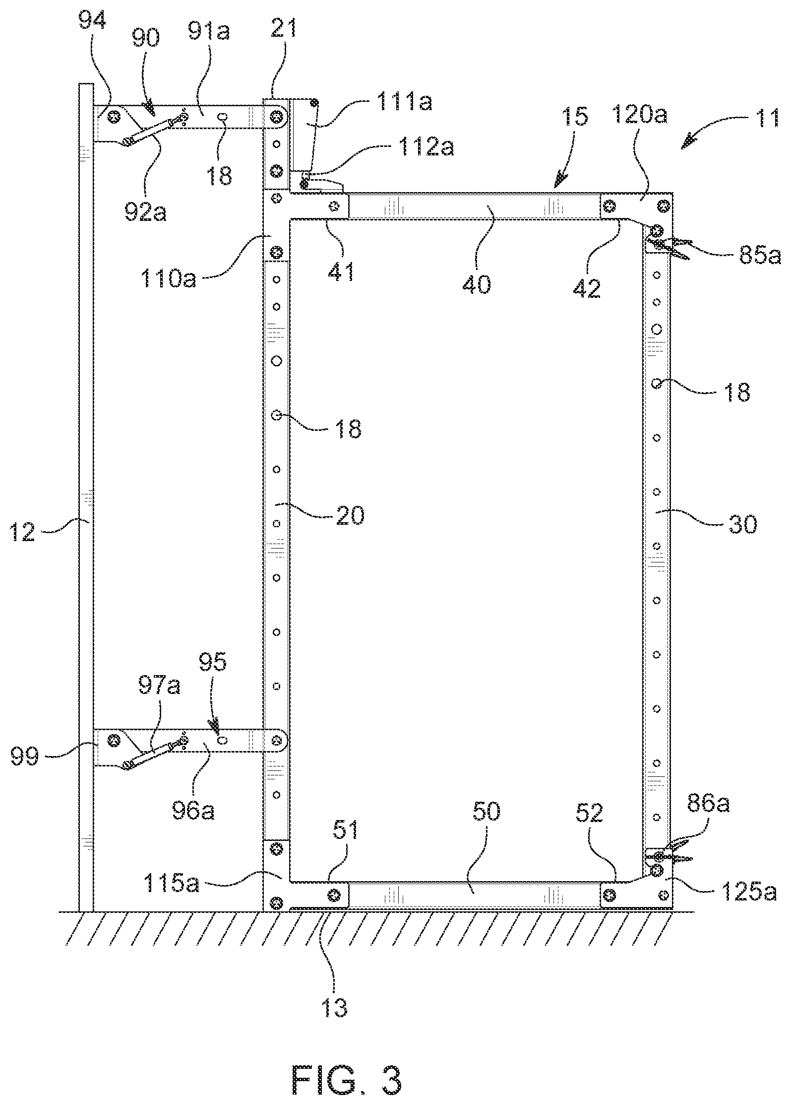 Patent US12102864 Figure 3 – Folding exercise rack system