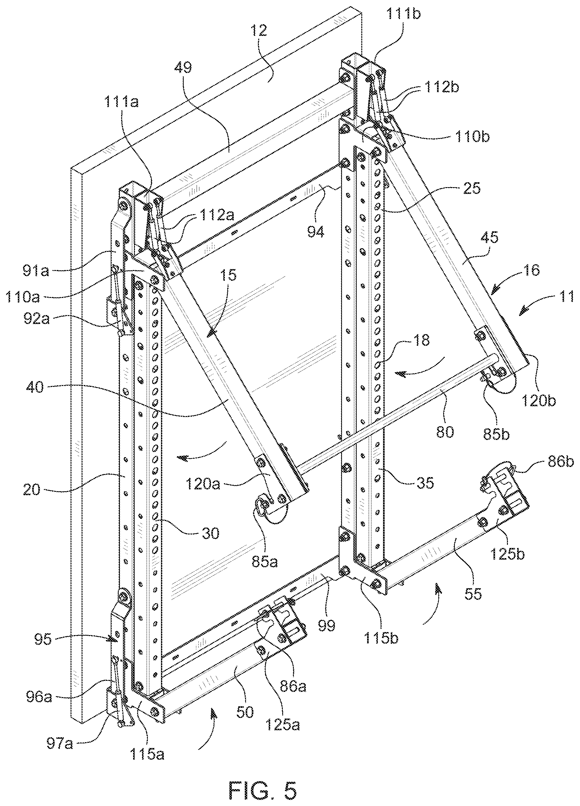 Patent US12102864 Figure 5 – Folding exercise rack system