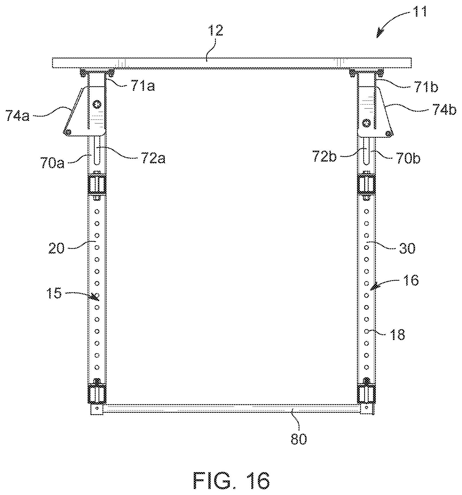 Patent US12102864 Figure 16 – Folding exercise rack system