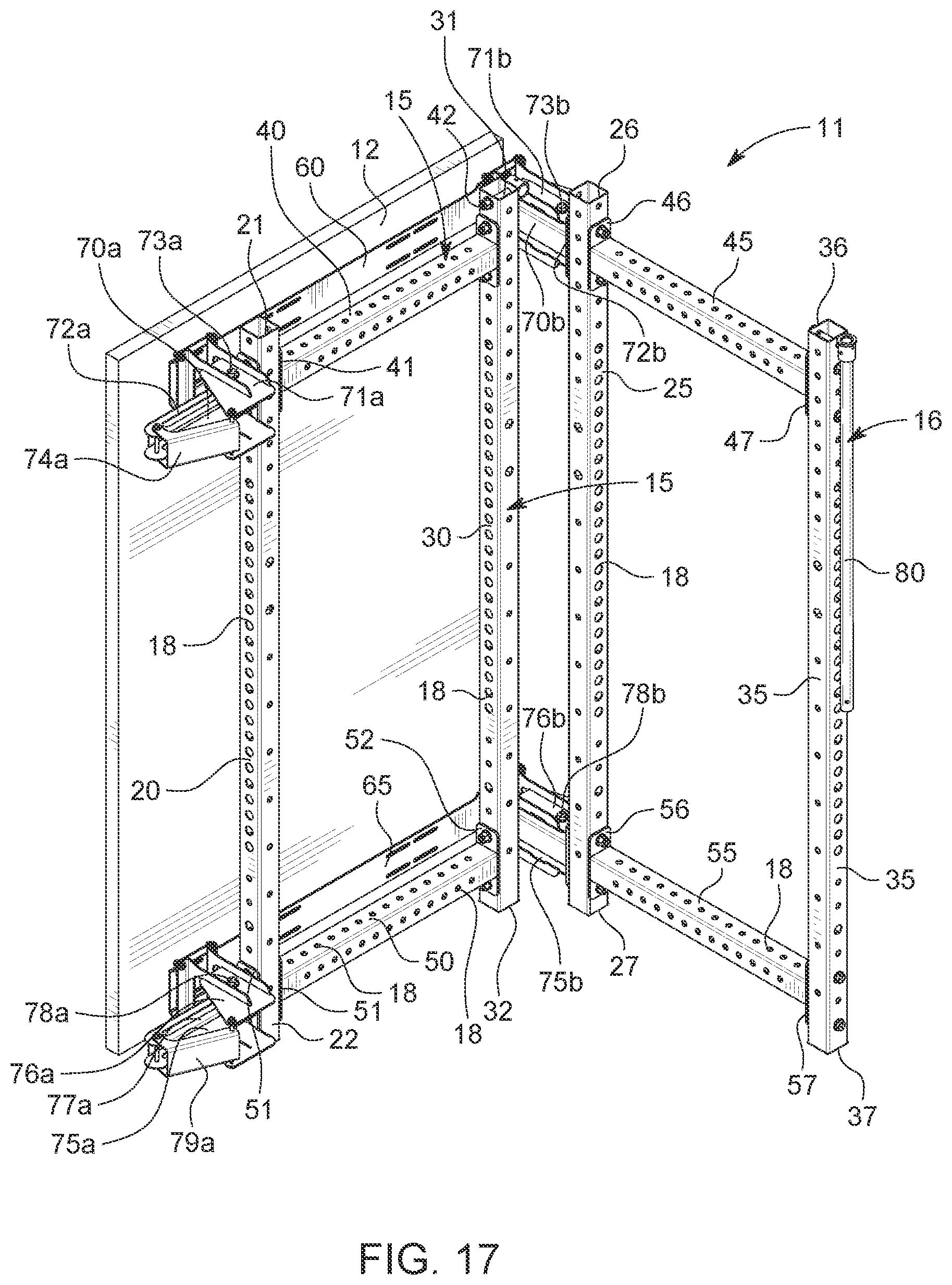 Patent US12102864 Figure 17 – Folding exercise rack system