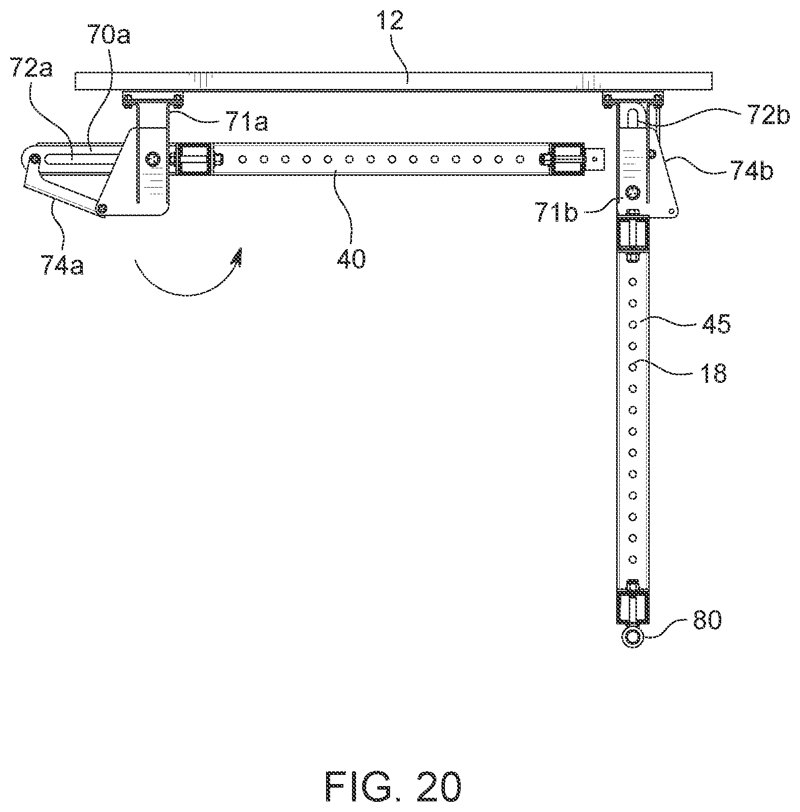 Patent US12102864 Figure 20 – Folding exercise rack system