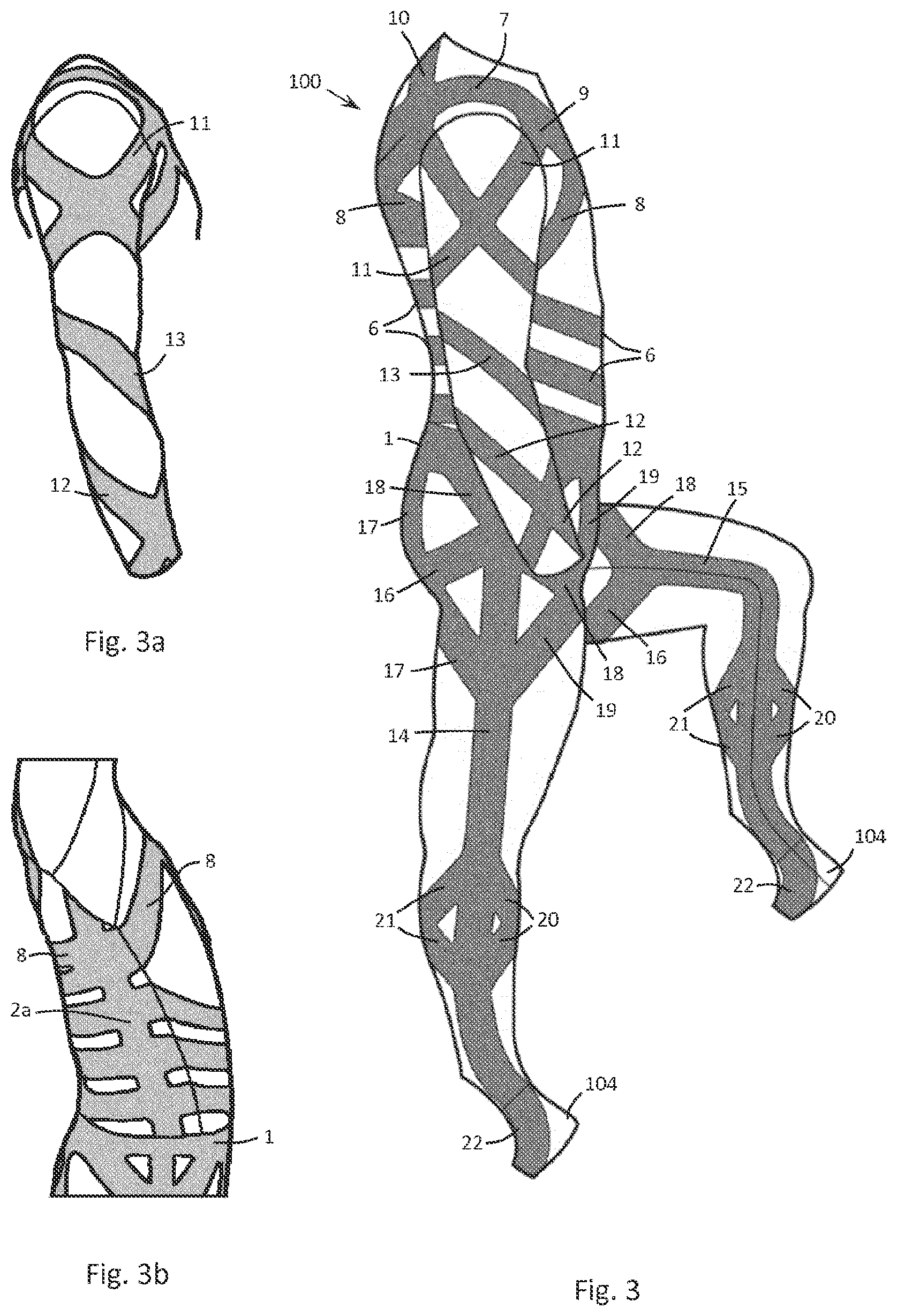 Patent US12102865 Figure 3 – Sports training and physiotherapy garments