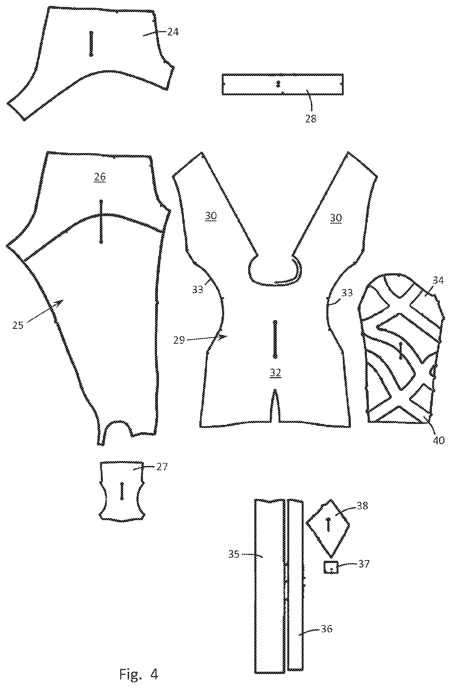 Patent US12102865 Figure 4 – Sports training and physiotherapy garments