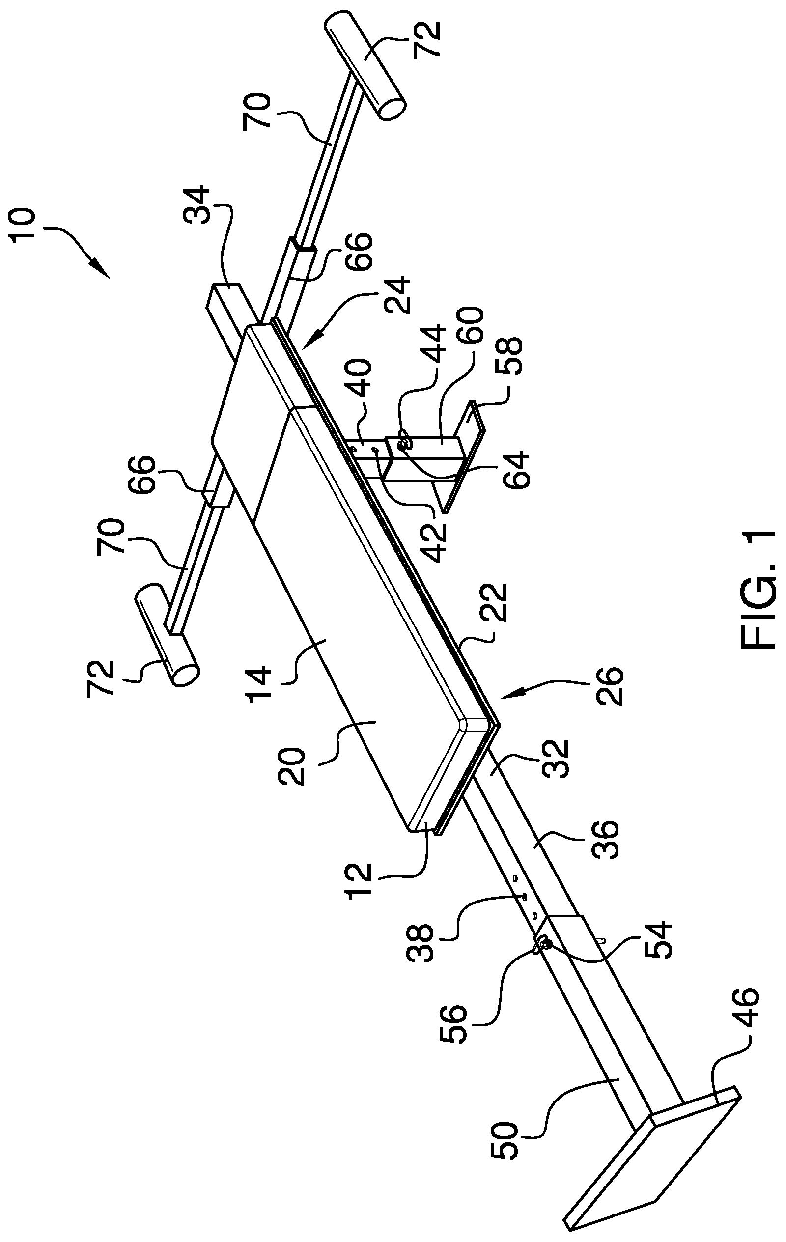 Patent US12102868 Figure 1 – Adjustable modified exercise bench device