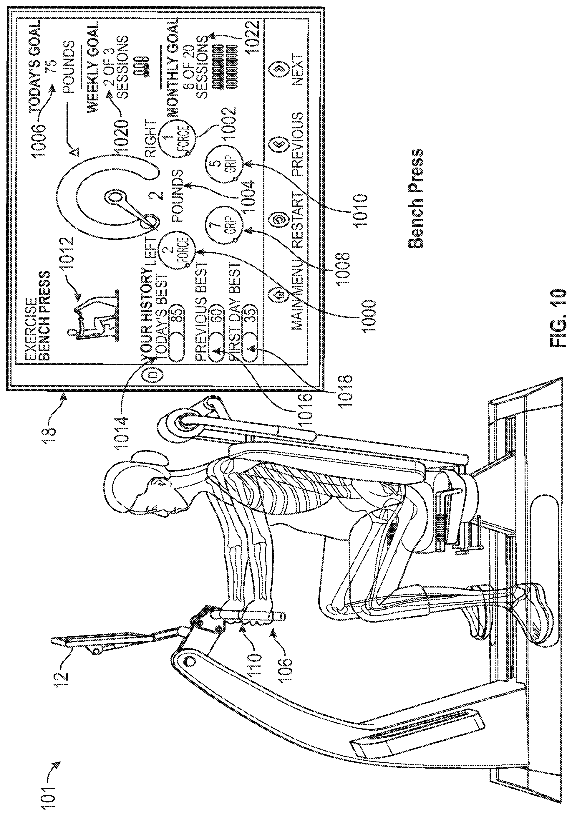 Patent US12102878 Figure 10 – Method and system for using artificial intelligence to determine a user's progress during interval training