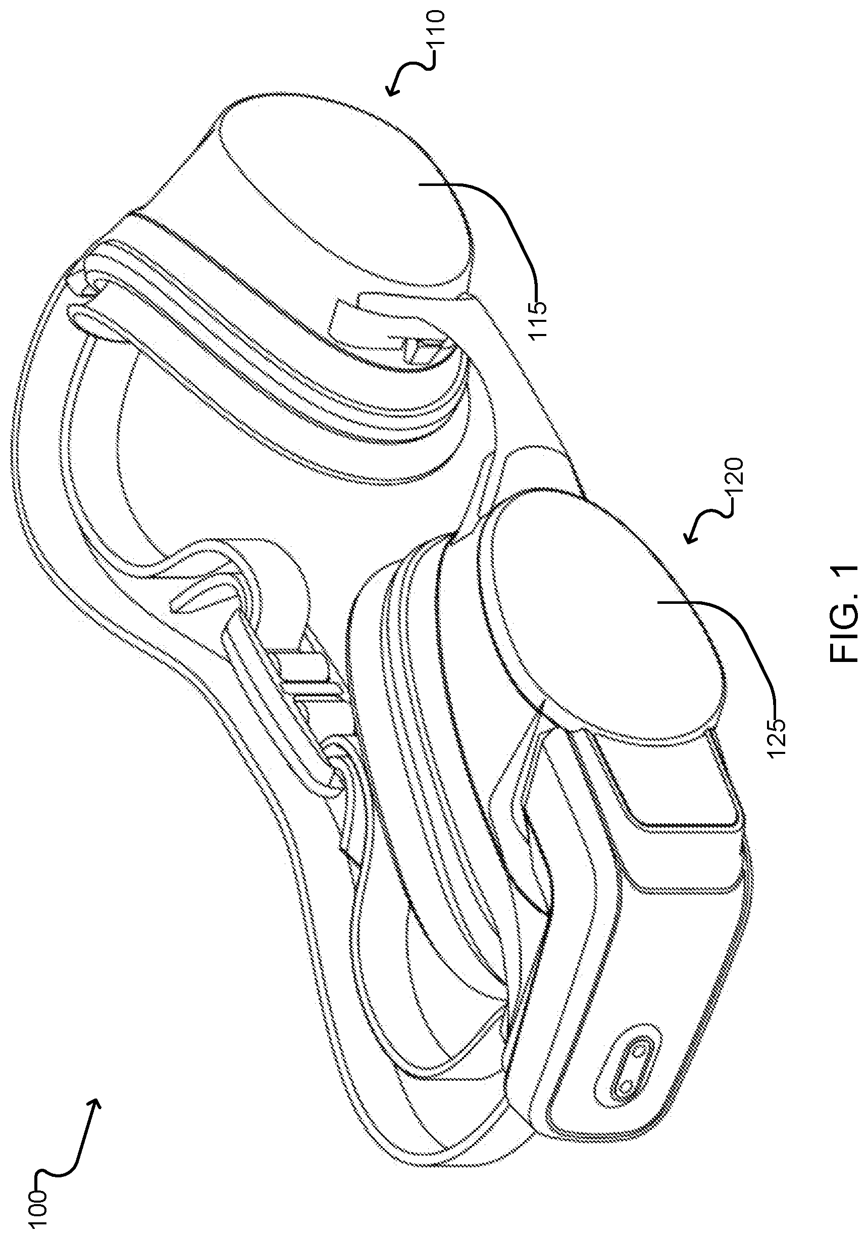 Patent US12102881 Figure 1 – Swimming goggles with integrated glass