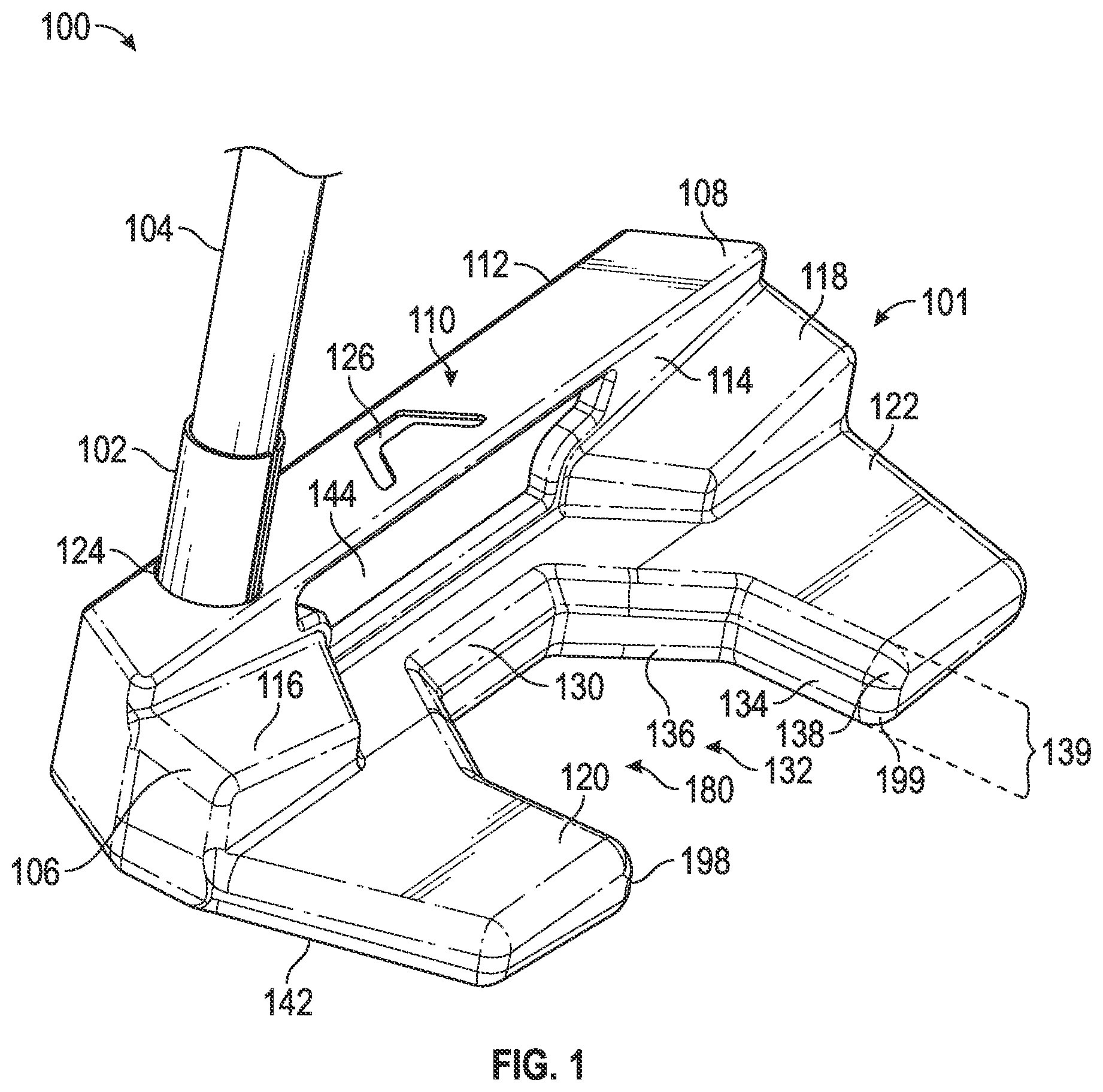 Patent US12102886 Figure 1 – Ball pickup aid putter