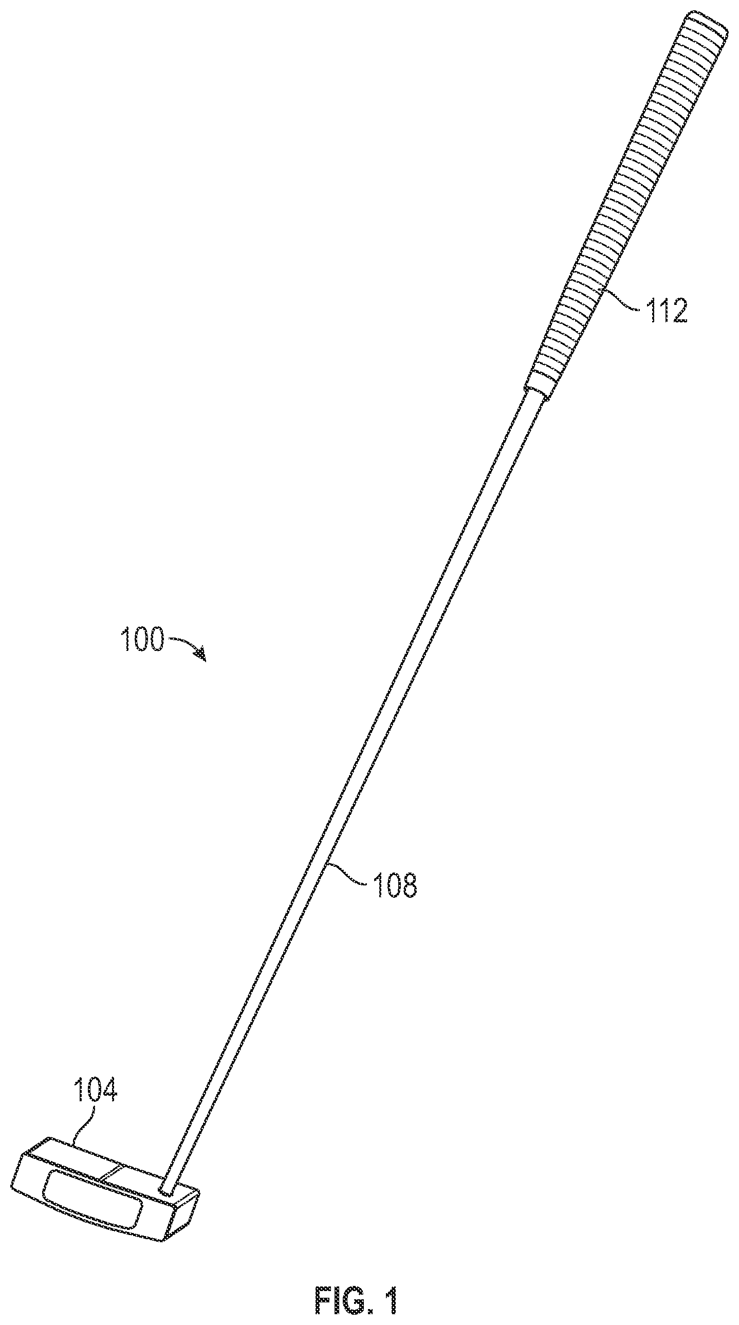 Patent US12102888 Figure 1 – Putter club head with profiled face insert