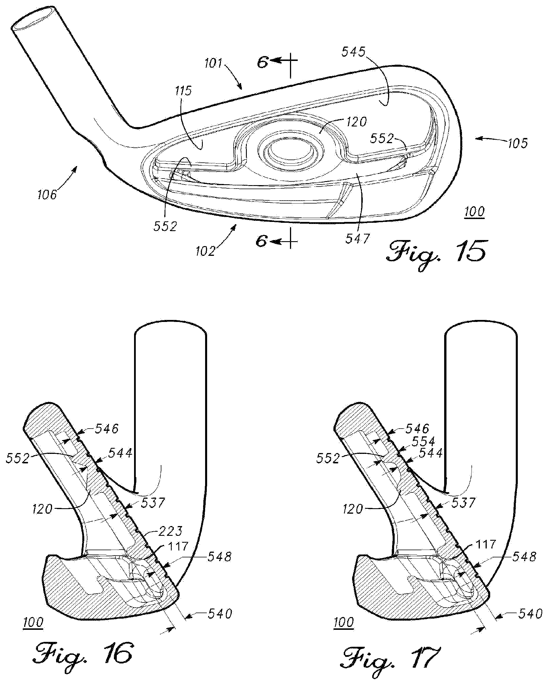 Patent US12102892 Figure 8 – Club heads having reinforced club head faces and related methods