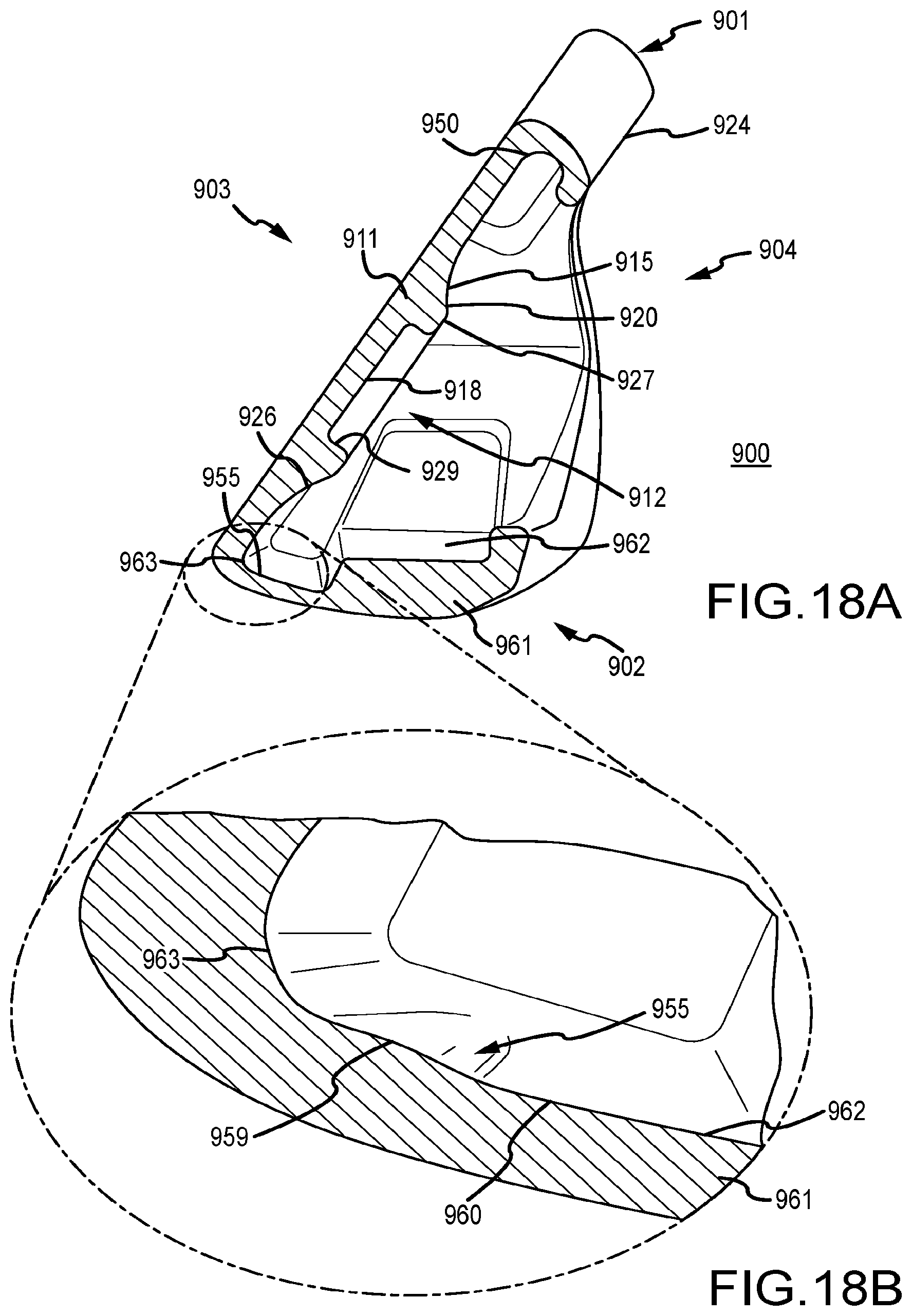 Patent US12102892 Figure 9 – Club heads having reinforced club head faces and related methods