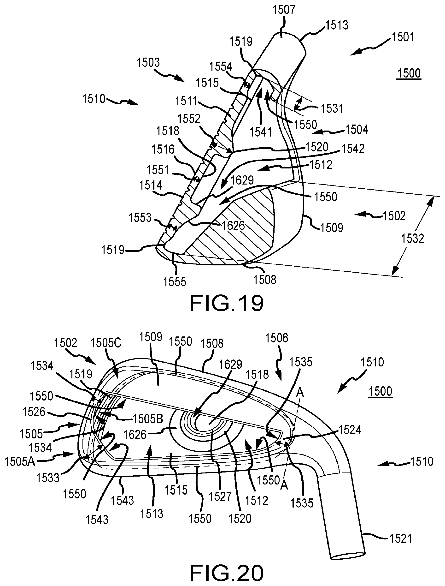 Patent US12102892 Figure 10 – Club heads having reinforced club head faces and related methods