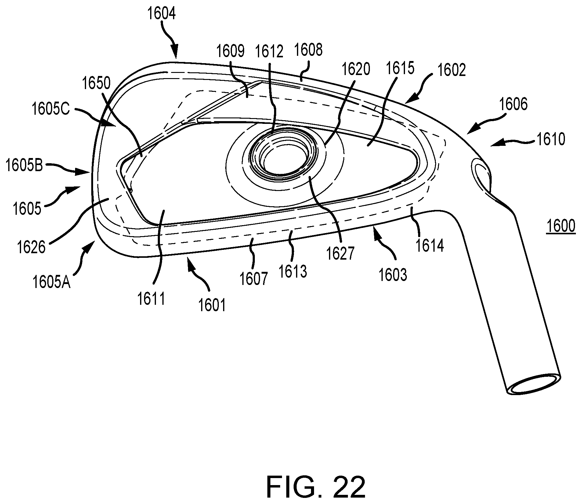 Patent US12102892 Figure 12 – Club heads having reinforced club head faces and related methods
