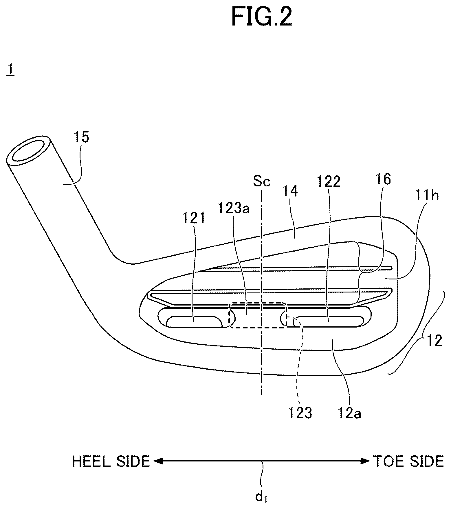 Patent US12102893 Figure 2 – Golf club head and set of golf clubs