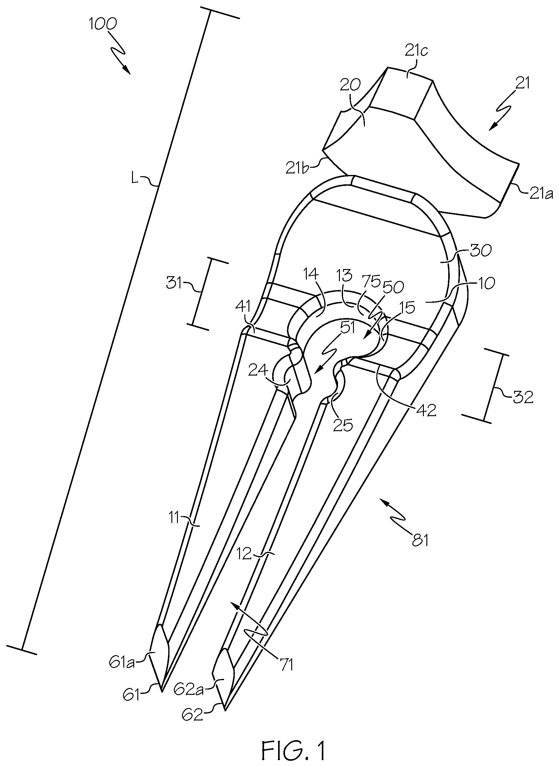 Patent US12102897 Figure 1 – Multi-purpose golf tool